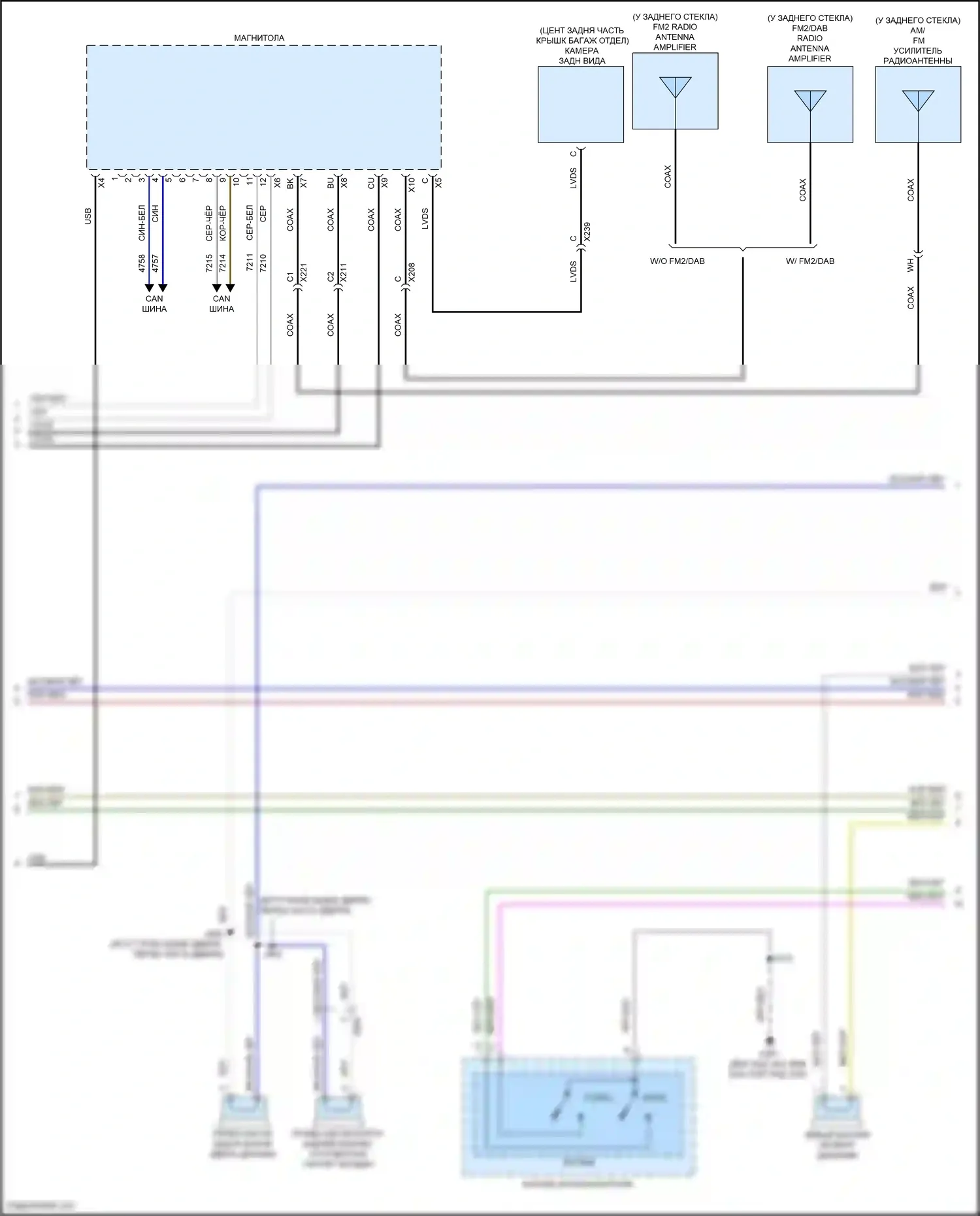 CT4-V Cadillac I (2019-2024): Электросхема радиосистемы, с усилителем объемного звучания (4 из 6) 