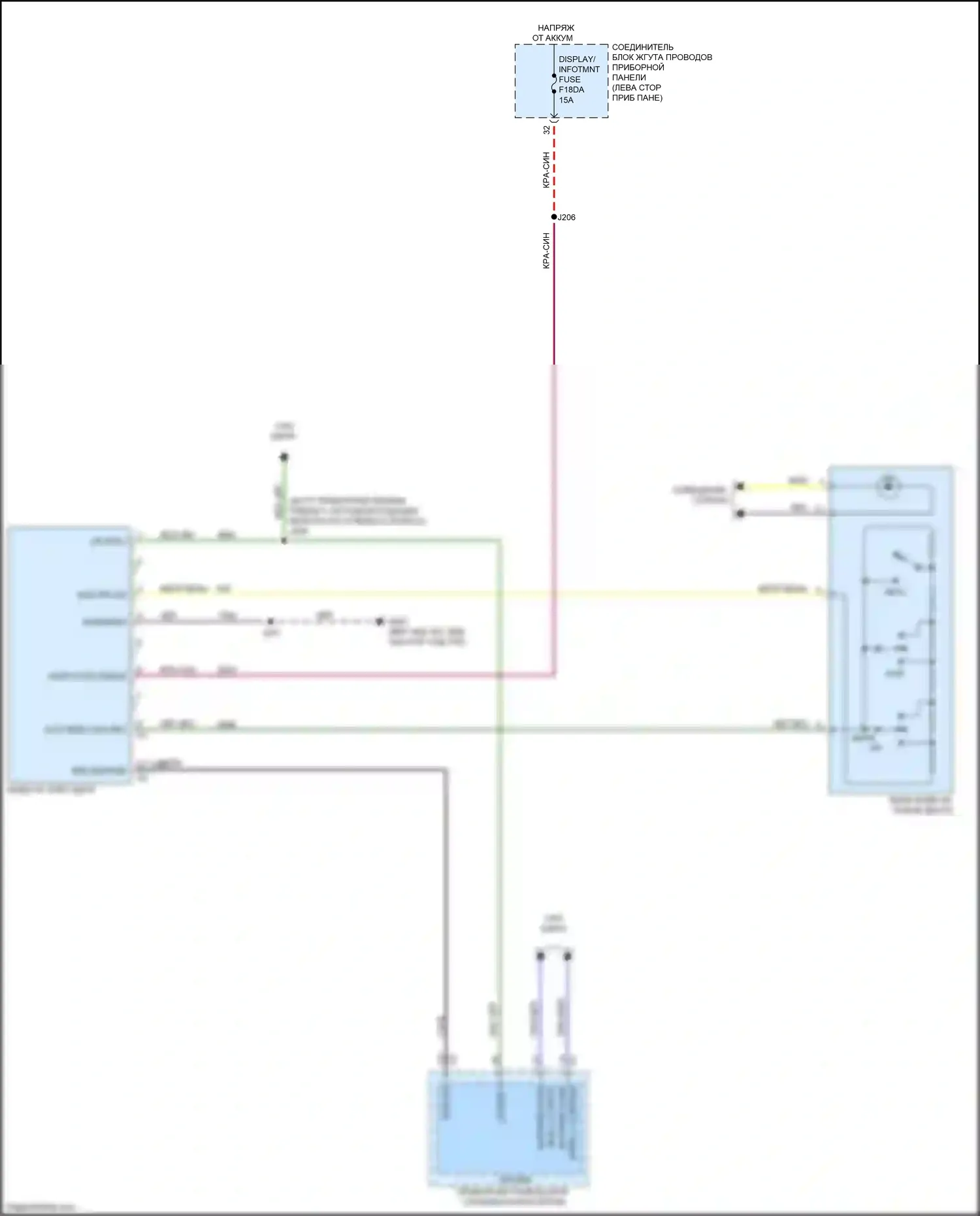CT4-V Cadillac I (2019-2024): Электросхема лобового дисплея 