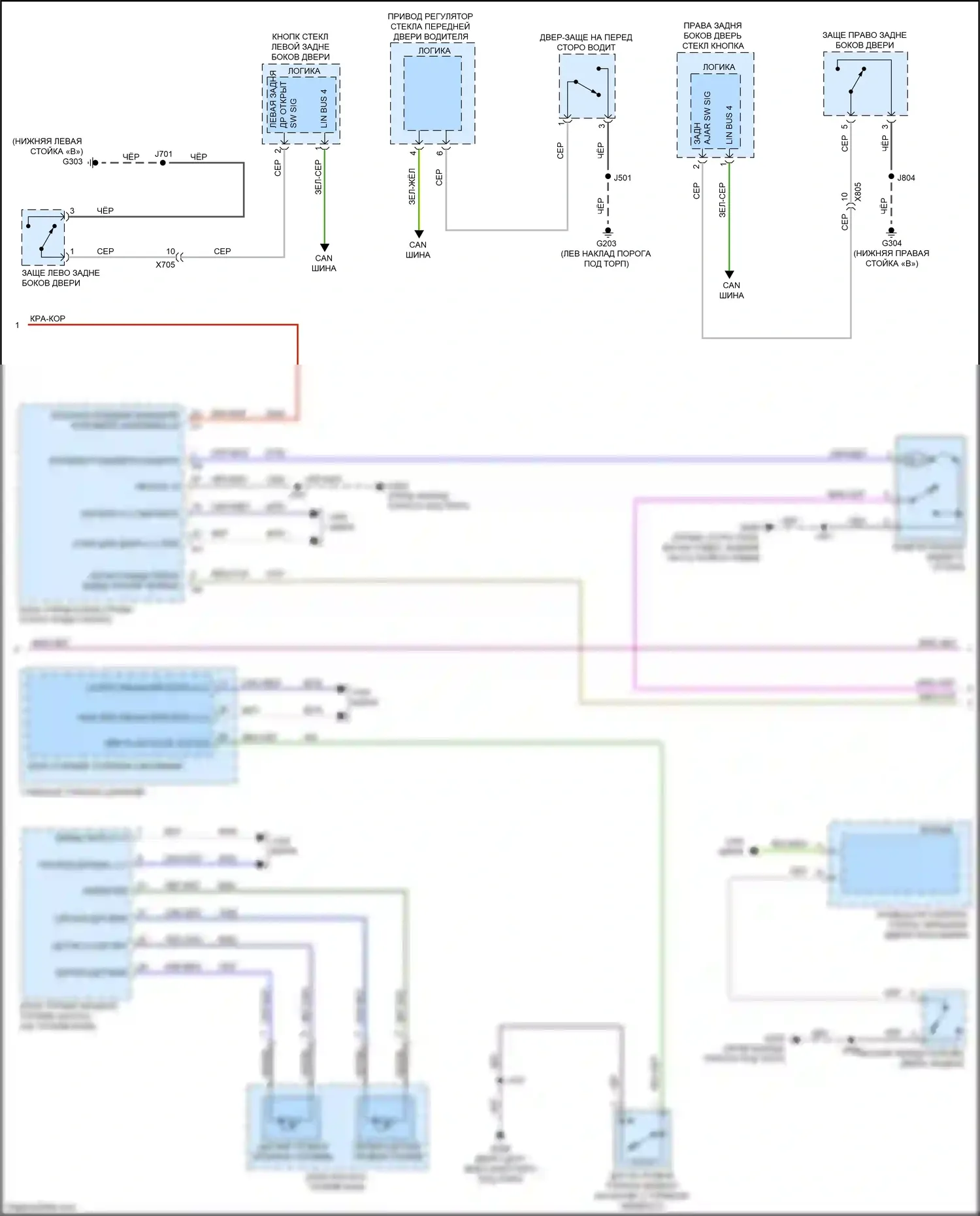 CT4-V Cadillac I (2019-2024): Электросхема приборной панели (2 из 3) 