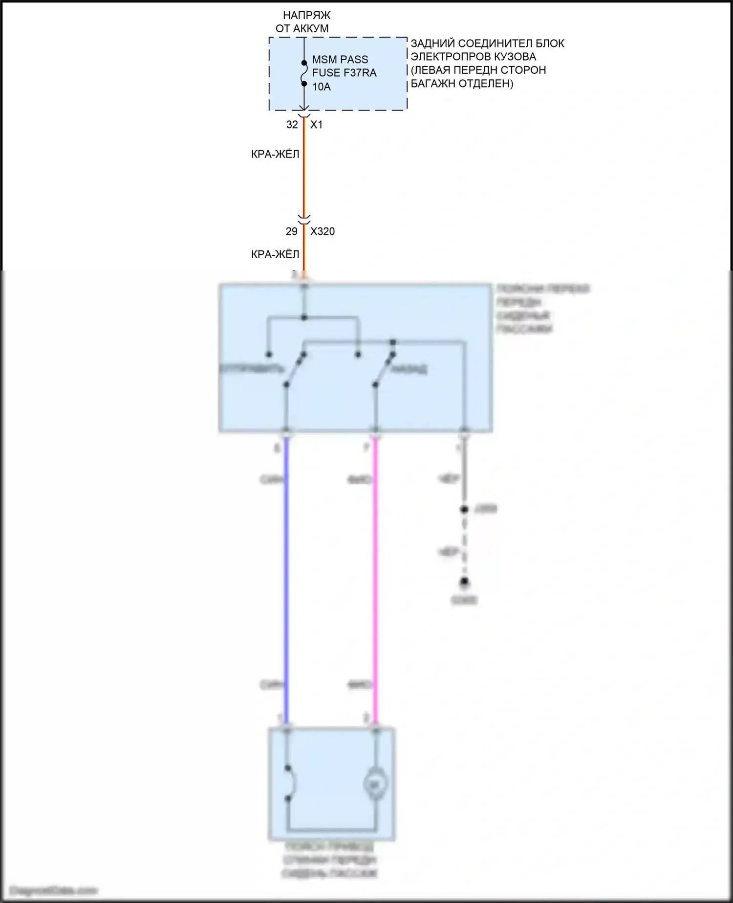 CT4-V Cadillac I (2019-2024): Поясничная электросхема пассажира, 2-сторонняя 