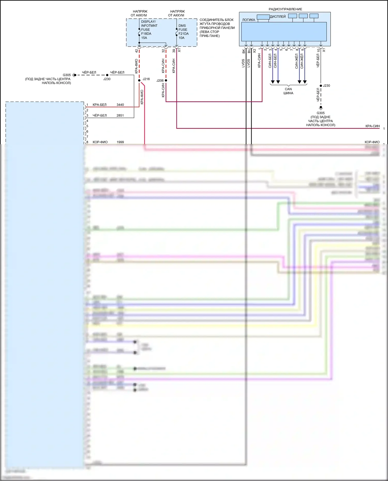 CT4-V Cadillac I (2019-2024): Электросхема навигации, без объемного усилителя (1 из 6) 
