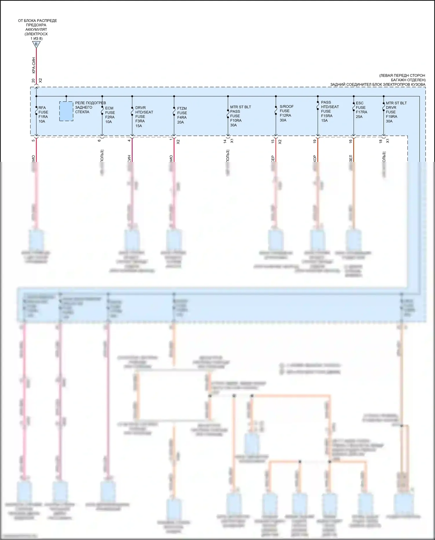 CT4 Cadillac I (2019-2024): Электросхема блока предохранителей реле (8 из 8) 