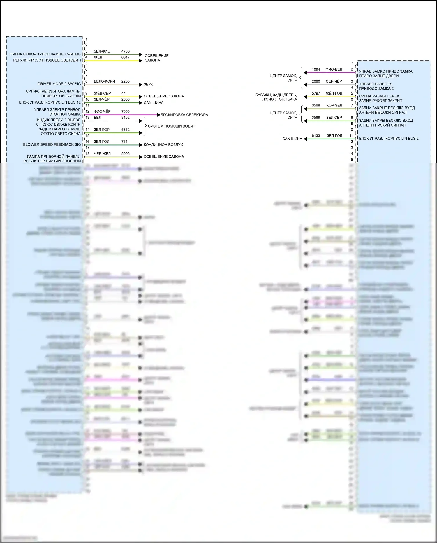 CT4 Cadillac I (2019-2024): Электросхема блоков управления кузовом (2 из 2) 
