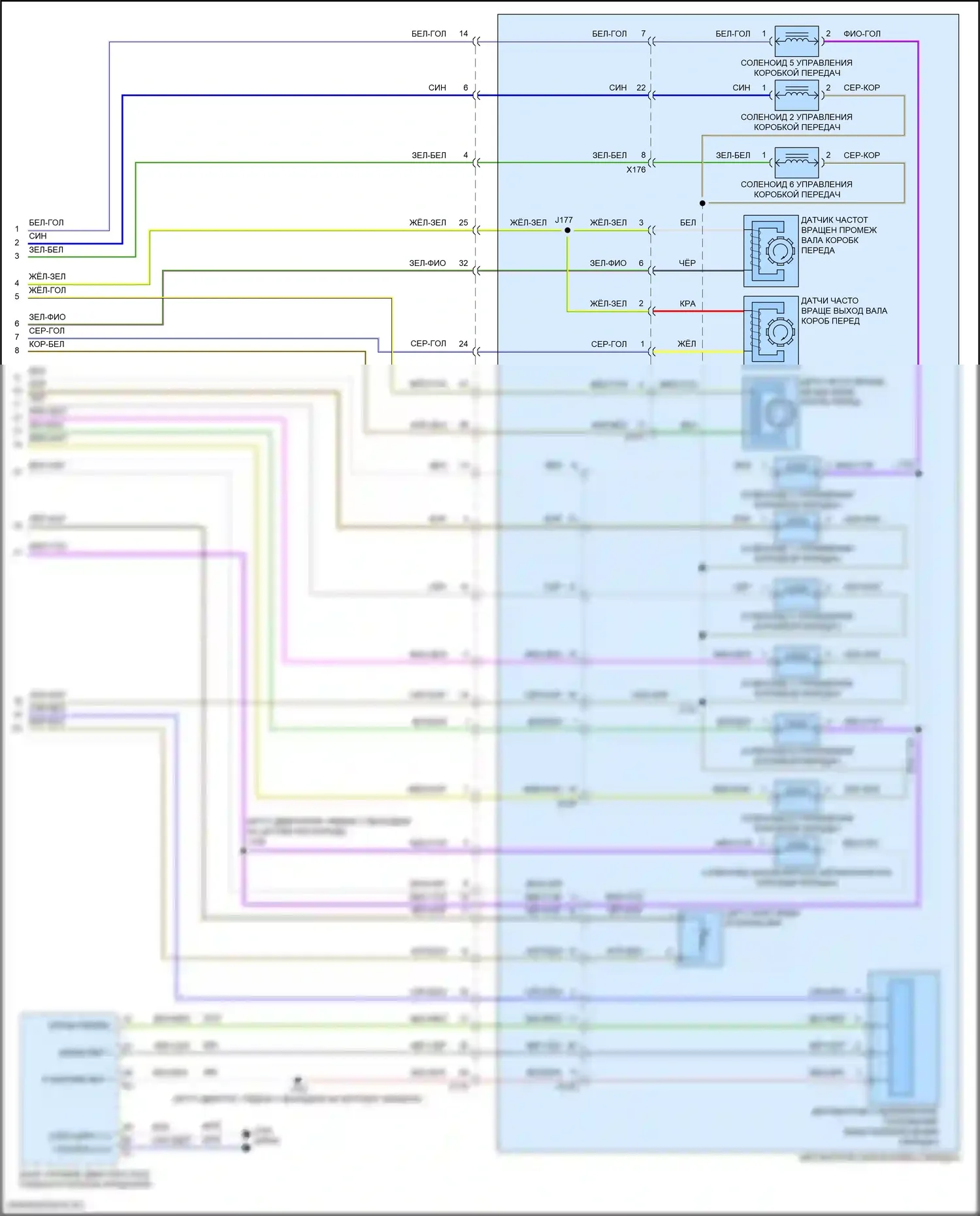 CT4 Cadillac I (2019-2024): Электросхема автоматической коробки передач, 8 скоростей (3 из 3) 