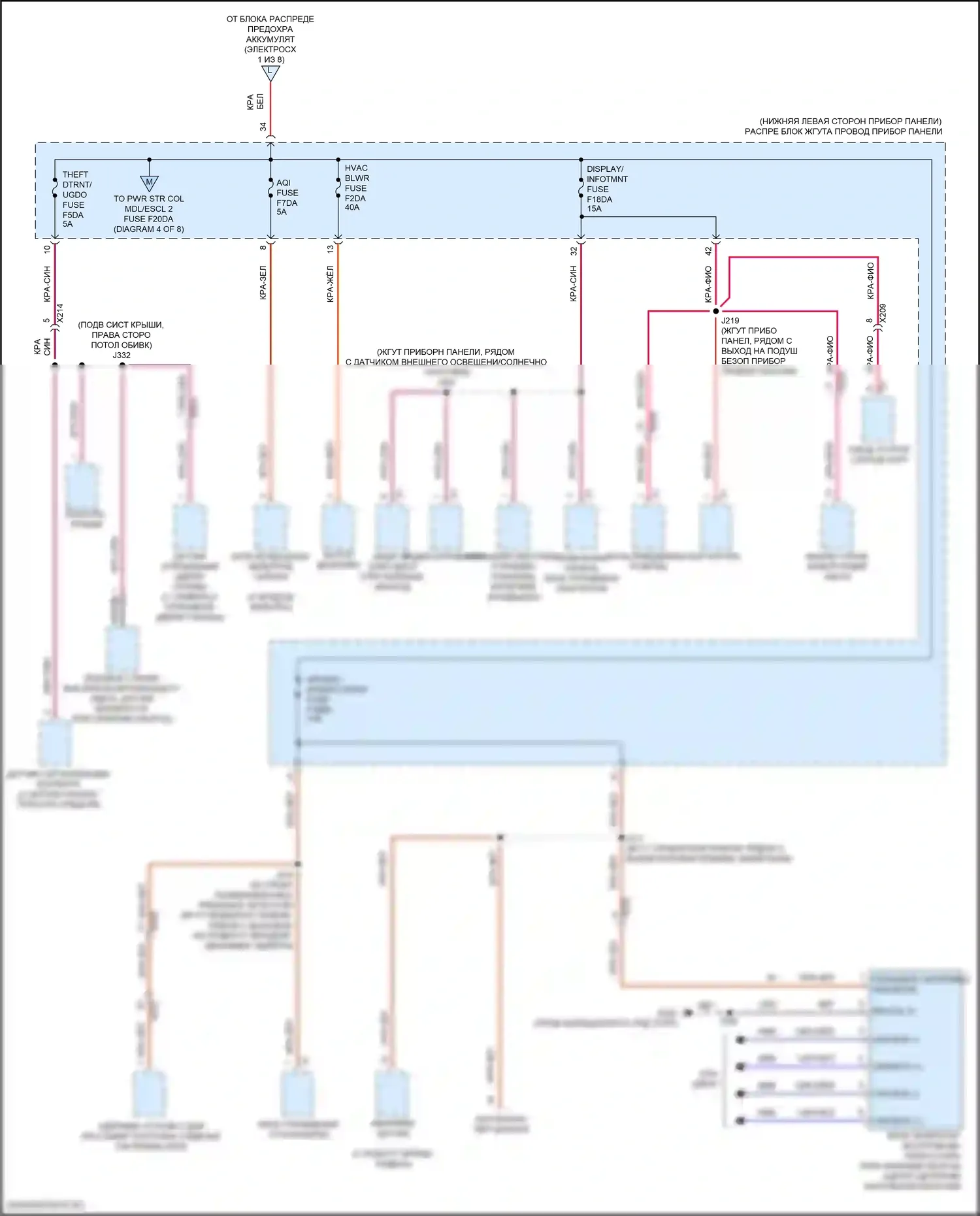 CT5-V Cadillac I (2019-2024): Электросхема блока предохранителей реле (5 из 8) 
