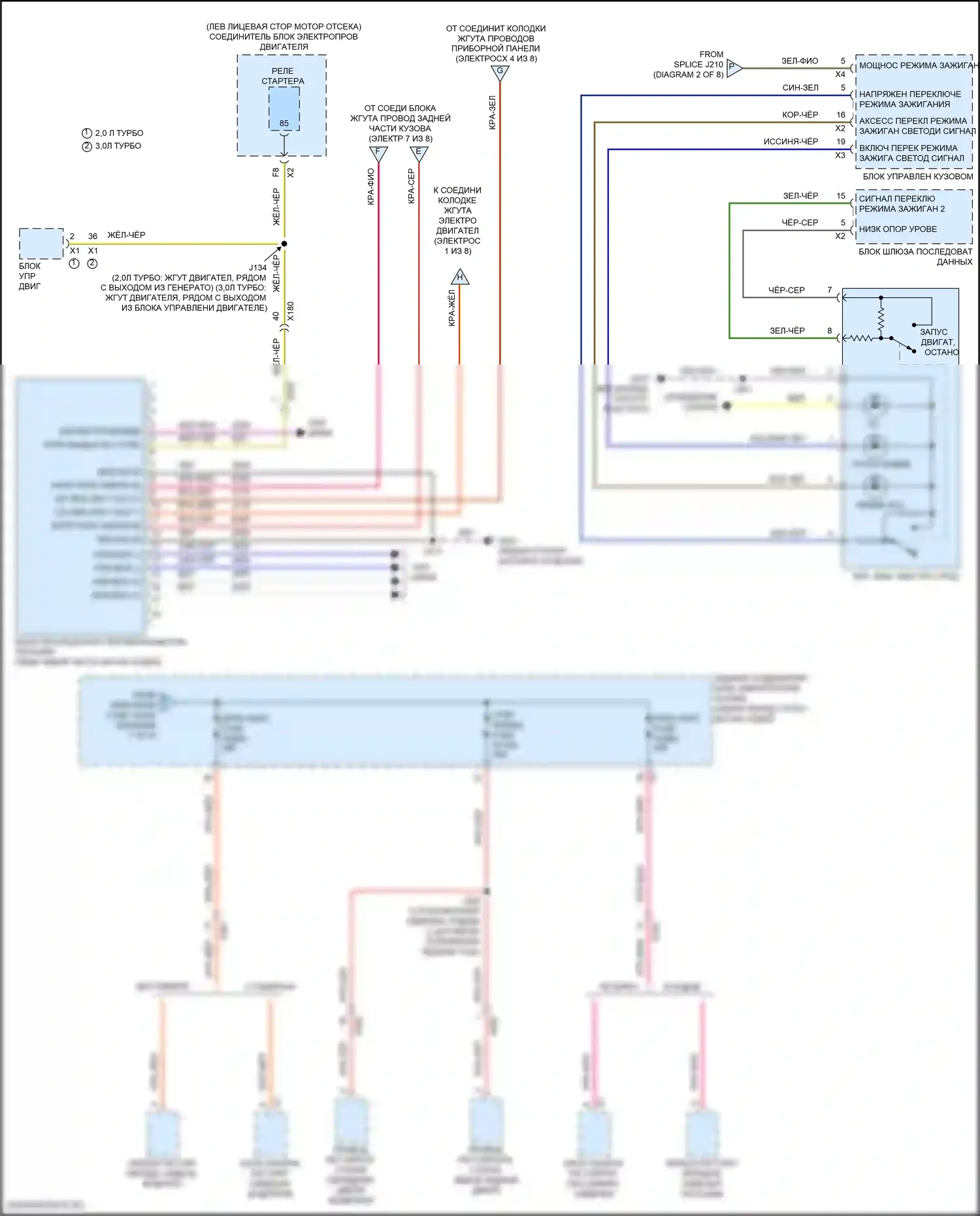 CT5-V Cadillac I (2019-2024): Электросхема блока предохранителей реле (6 из 8) 