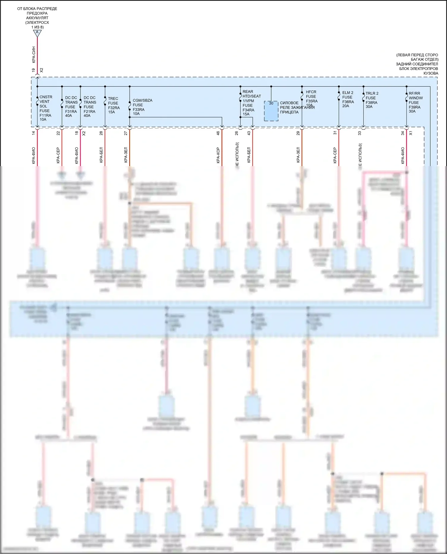 CT5-V Cadillac I (2019-2024): Электросхема блока предохранителей реле (7 из 8) 