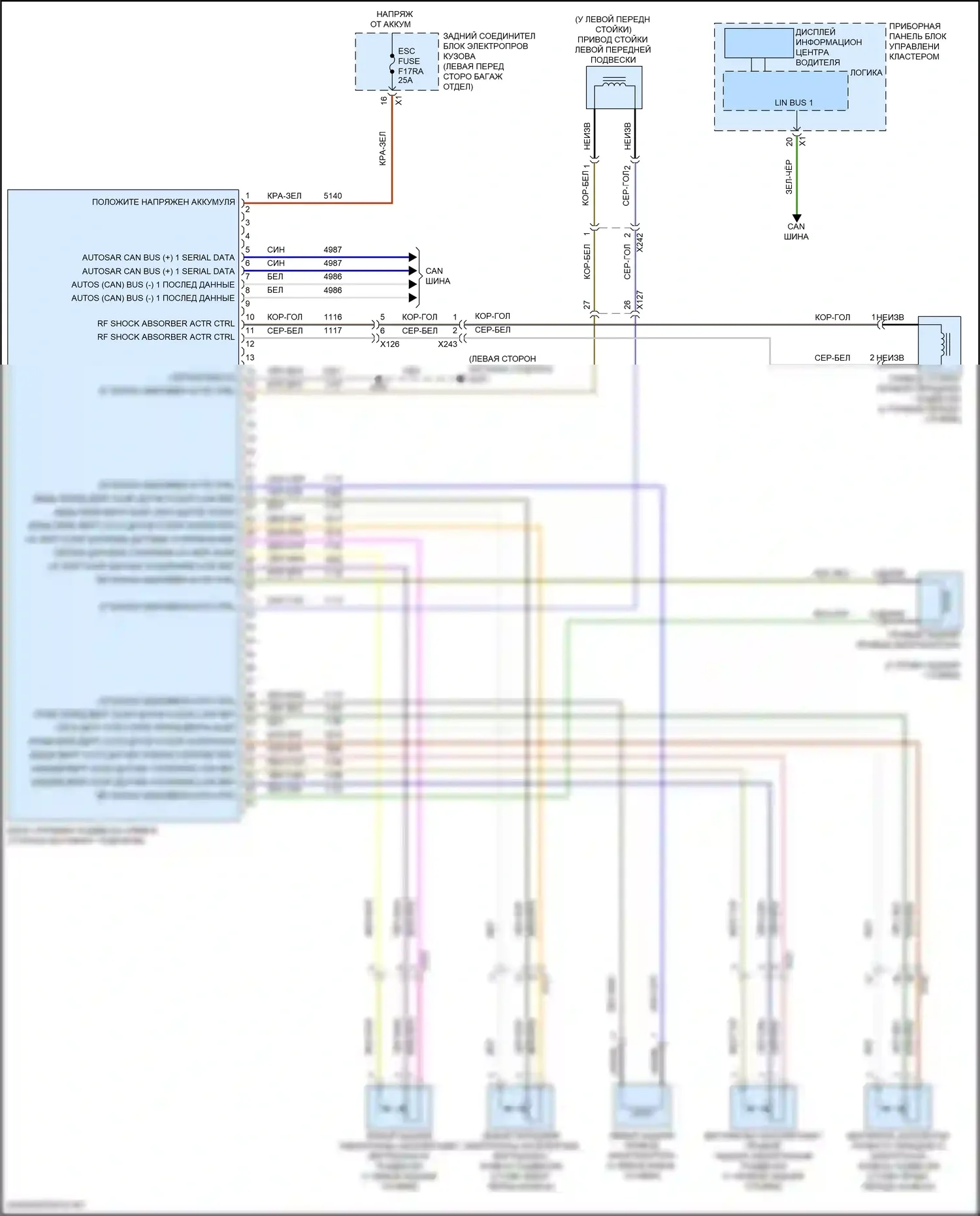CT5-V Cadillac I (2019-2024): Электросхема электронной подвески 