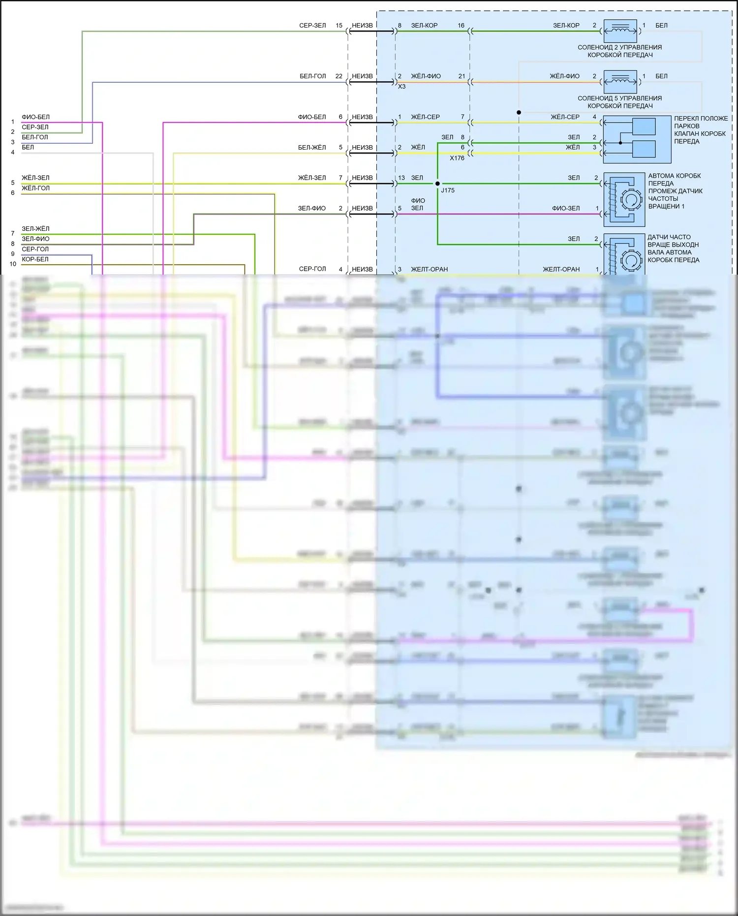 CT5-V Cadillac I (2019-2024): Электросхема автоматической коробки передач (3 из 4) 
