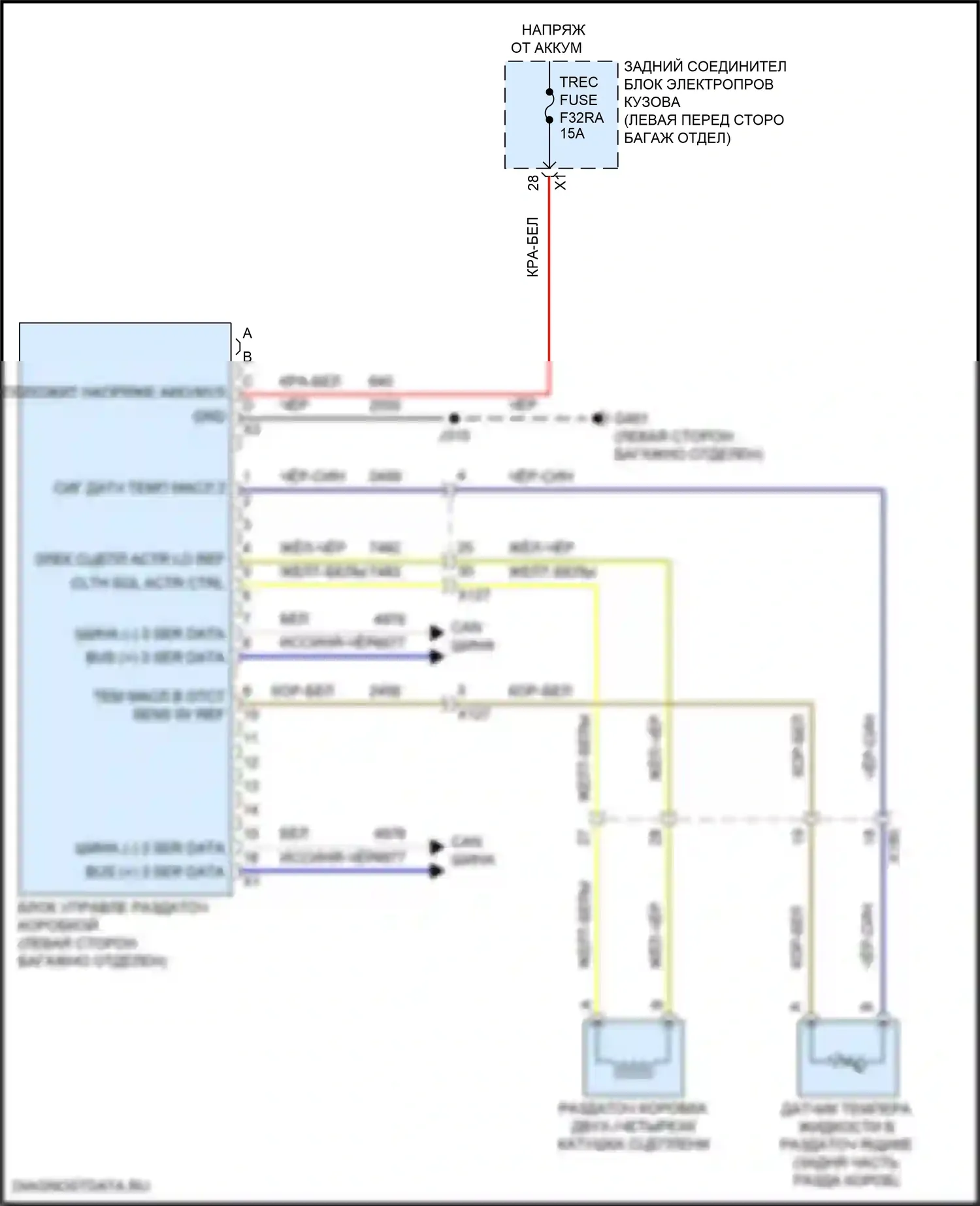 CT5-V Cadillac I (2019-2024): Электросхема раздаточной коробки 