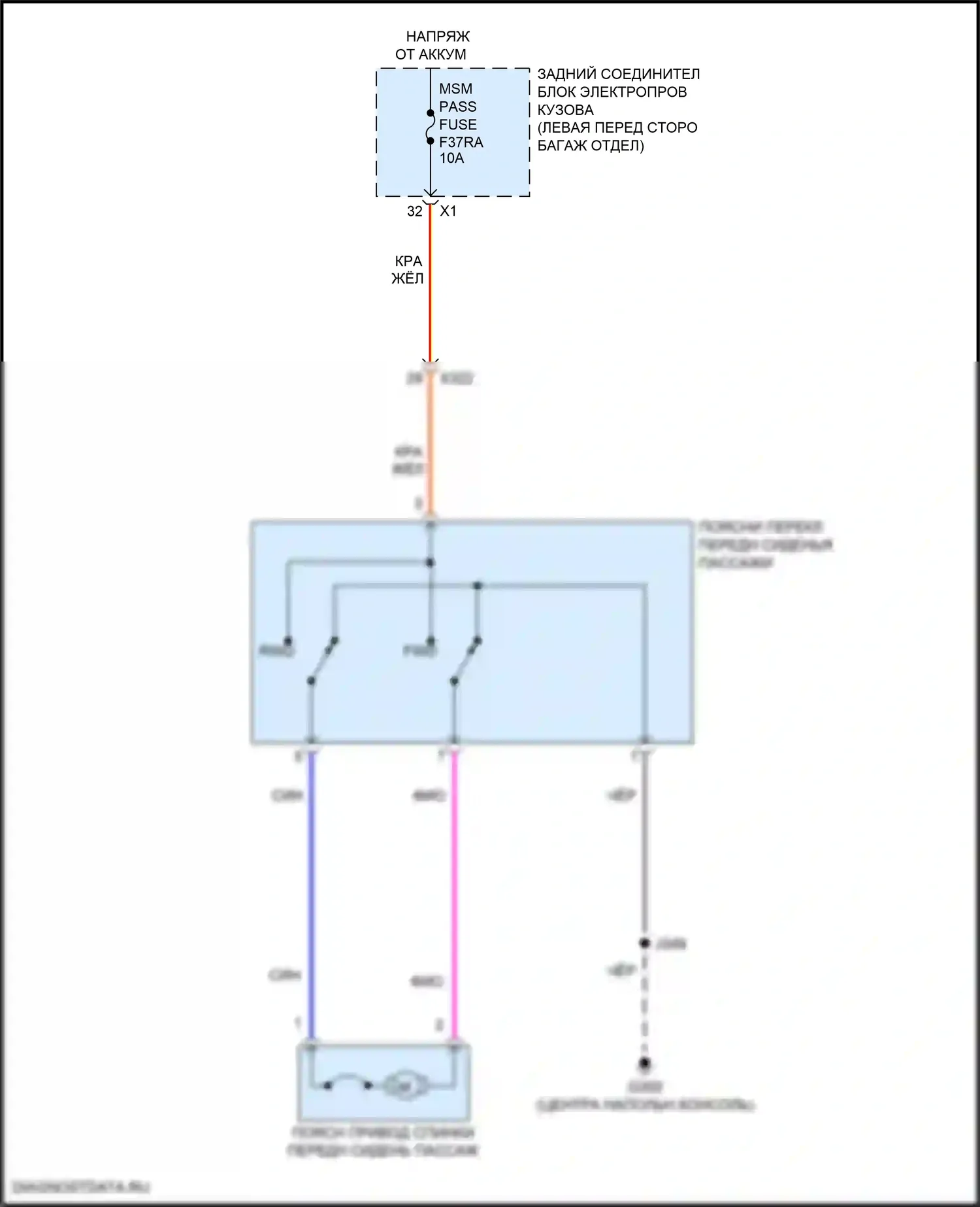 CT5-V Cadillac I (2019-2024): Поясничная электросхема пассажира, 2-сторонняя 