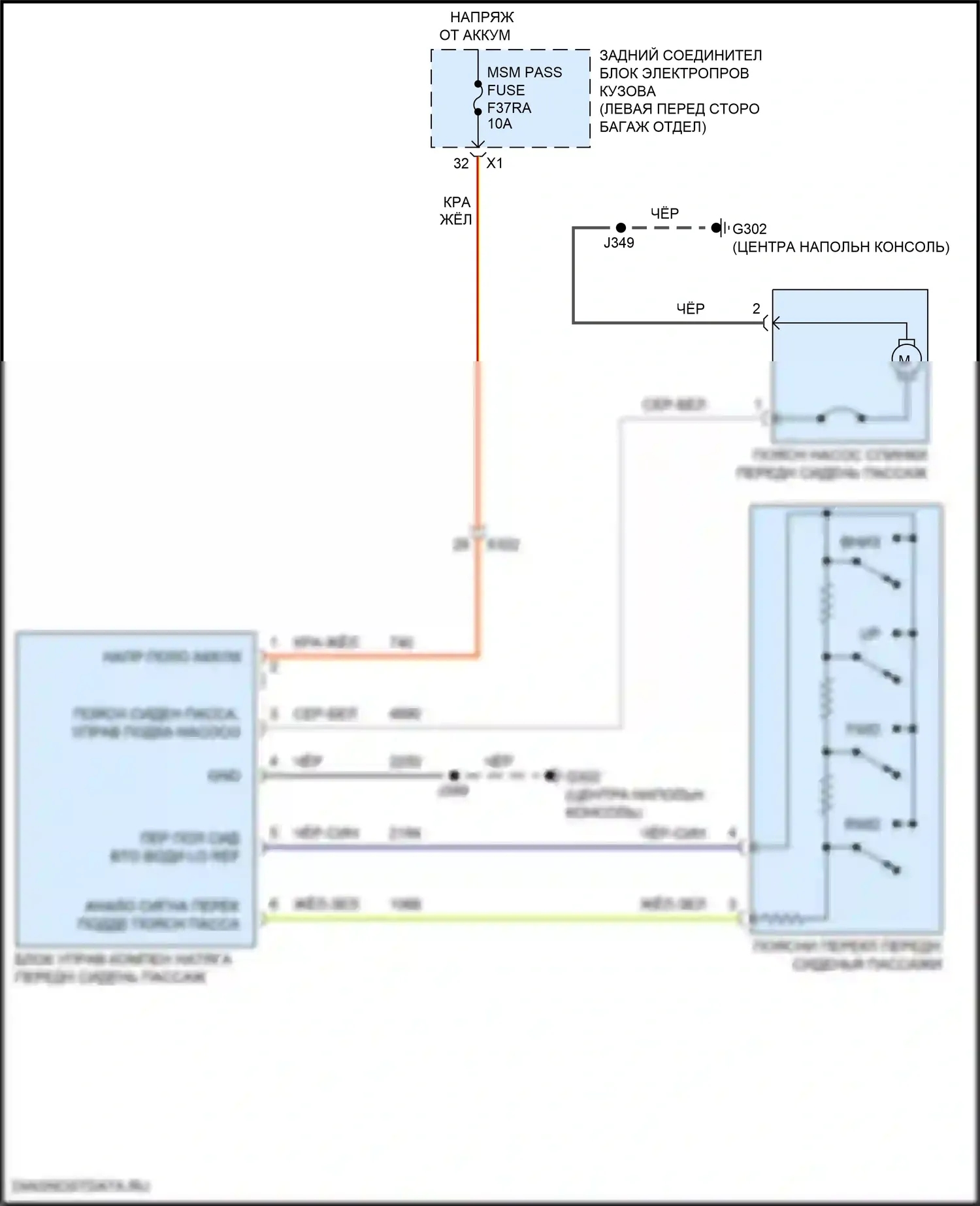 CT5-V Cadillac I (2019-2024): Поясничная электросхема пассажира, 4-сторонняя 