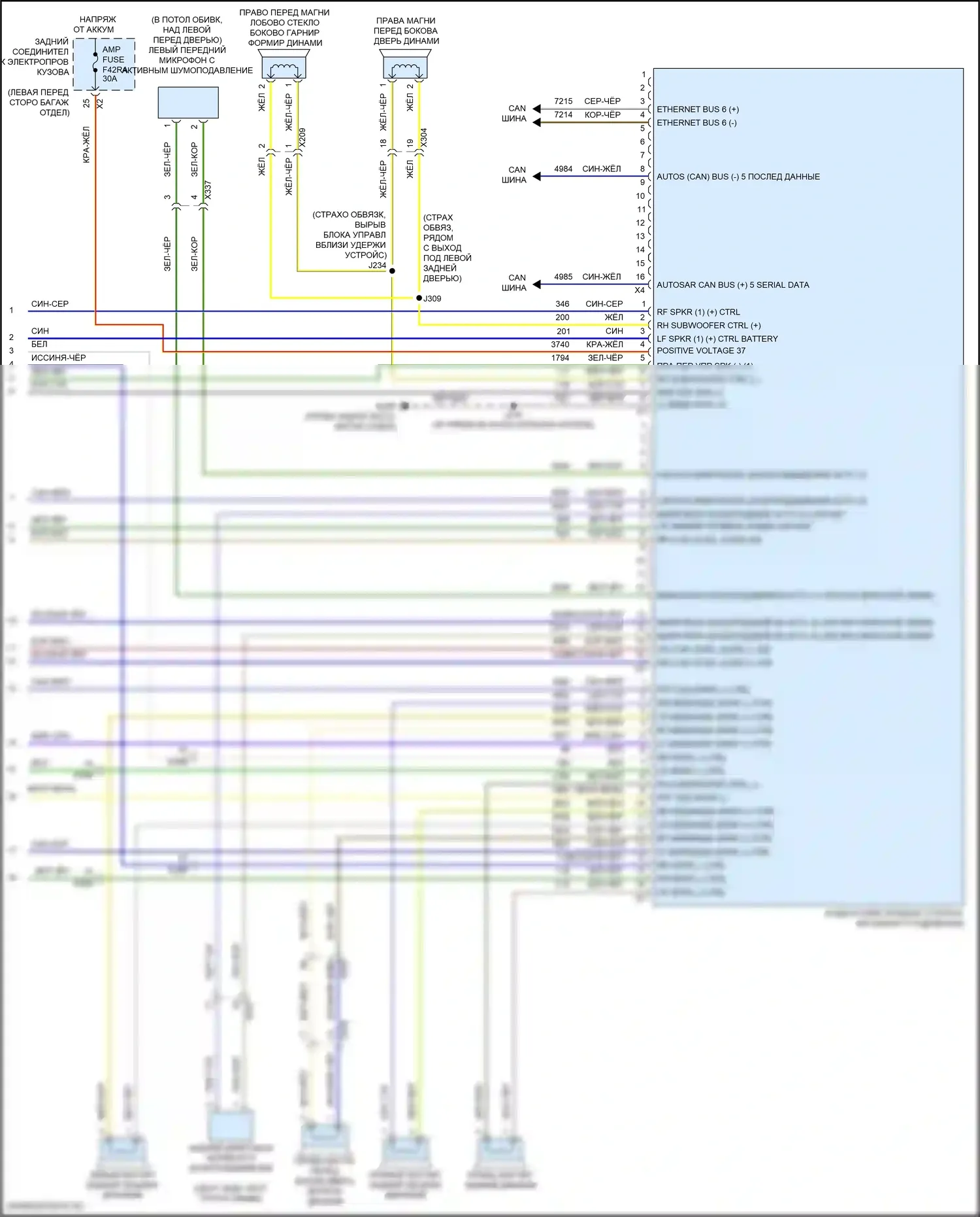 CT5-V Cadillac I (2019-2024): Электросхема навигации, с объемным усилителем (5 из 5) 