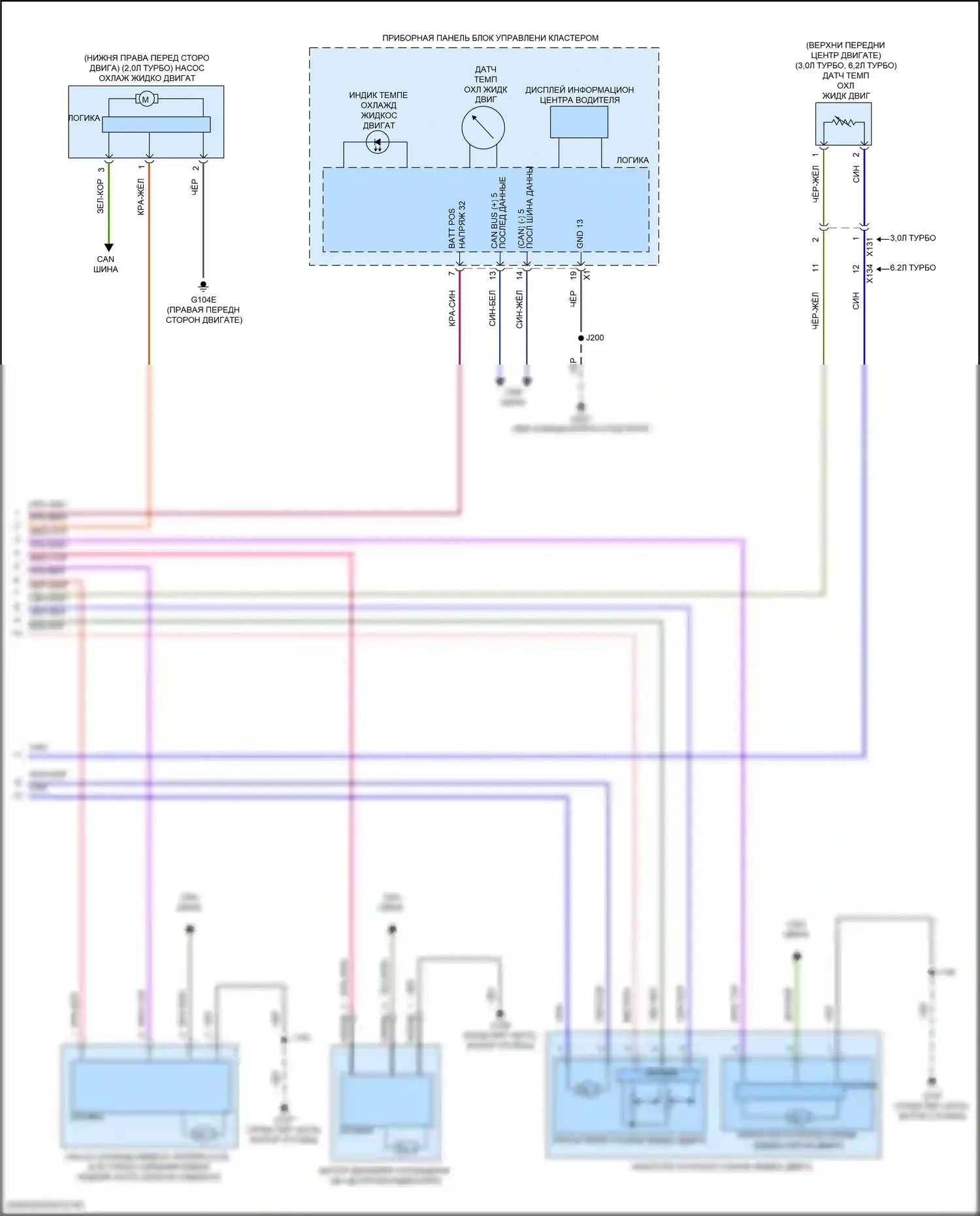 CT5-V Cadillac I (2019-2024): Электросхема вентилятора охлаждения (2 из 2) 