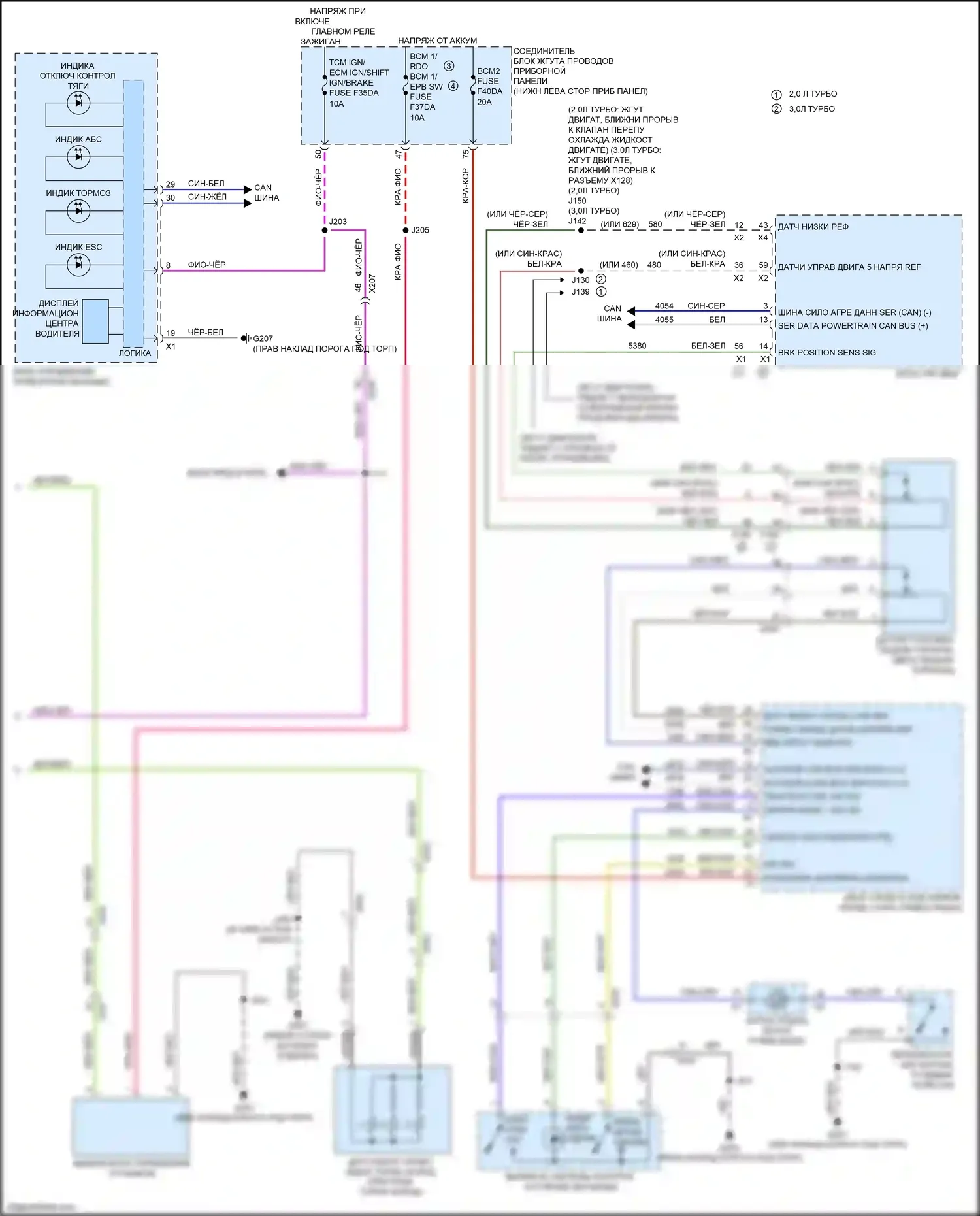 CT5 Cadillac I (2019-2024): Антиблокировочная система abs электросхема (2 из 2) 