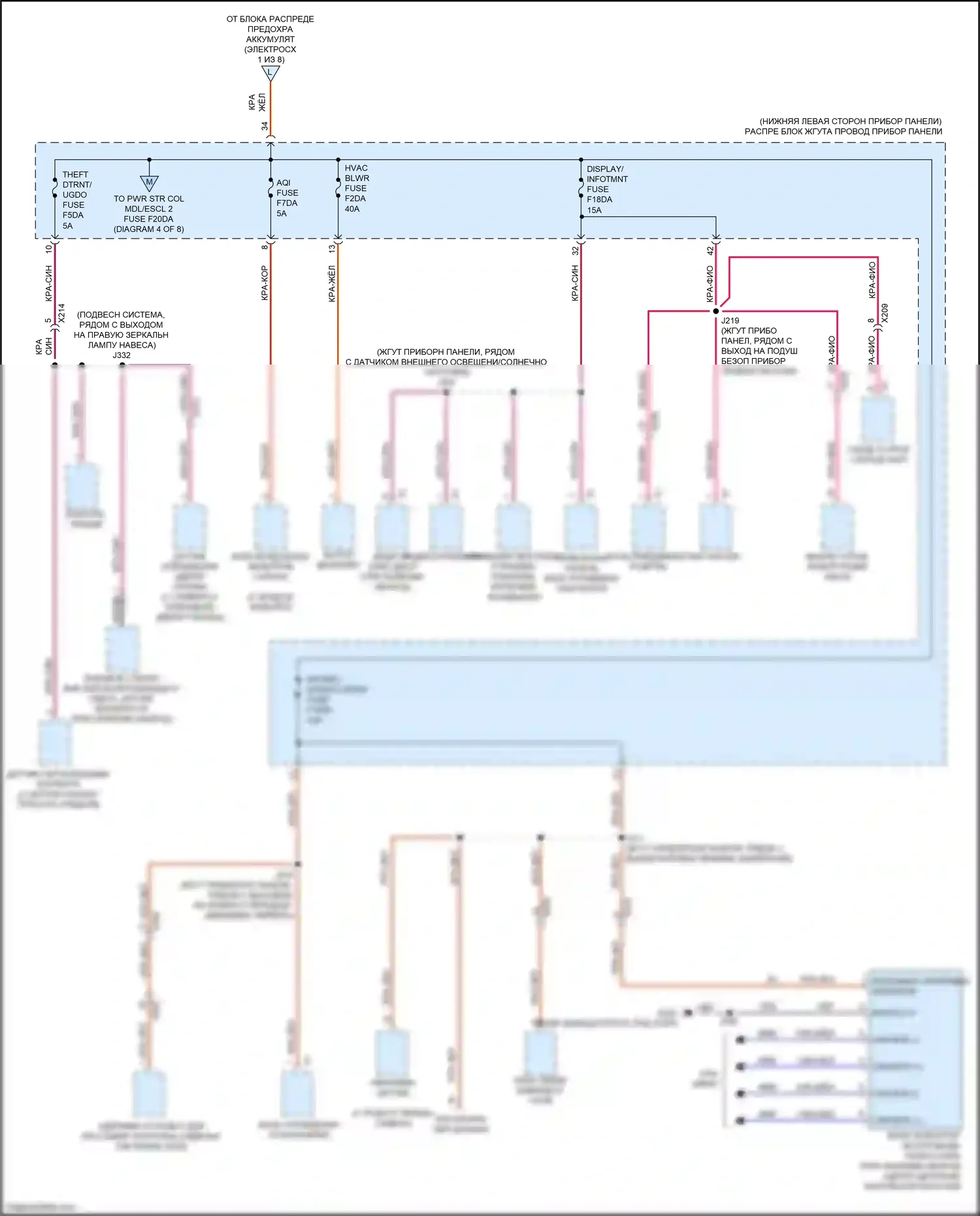 CT5 Cadillac I (2019-2024): Электросхема блока предохранителей реле (5 из 8) 