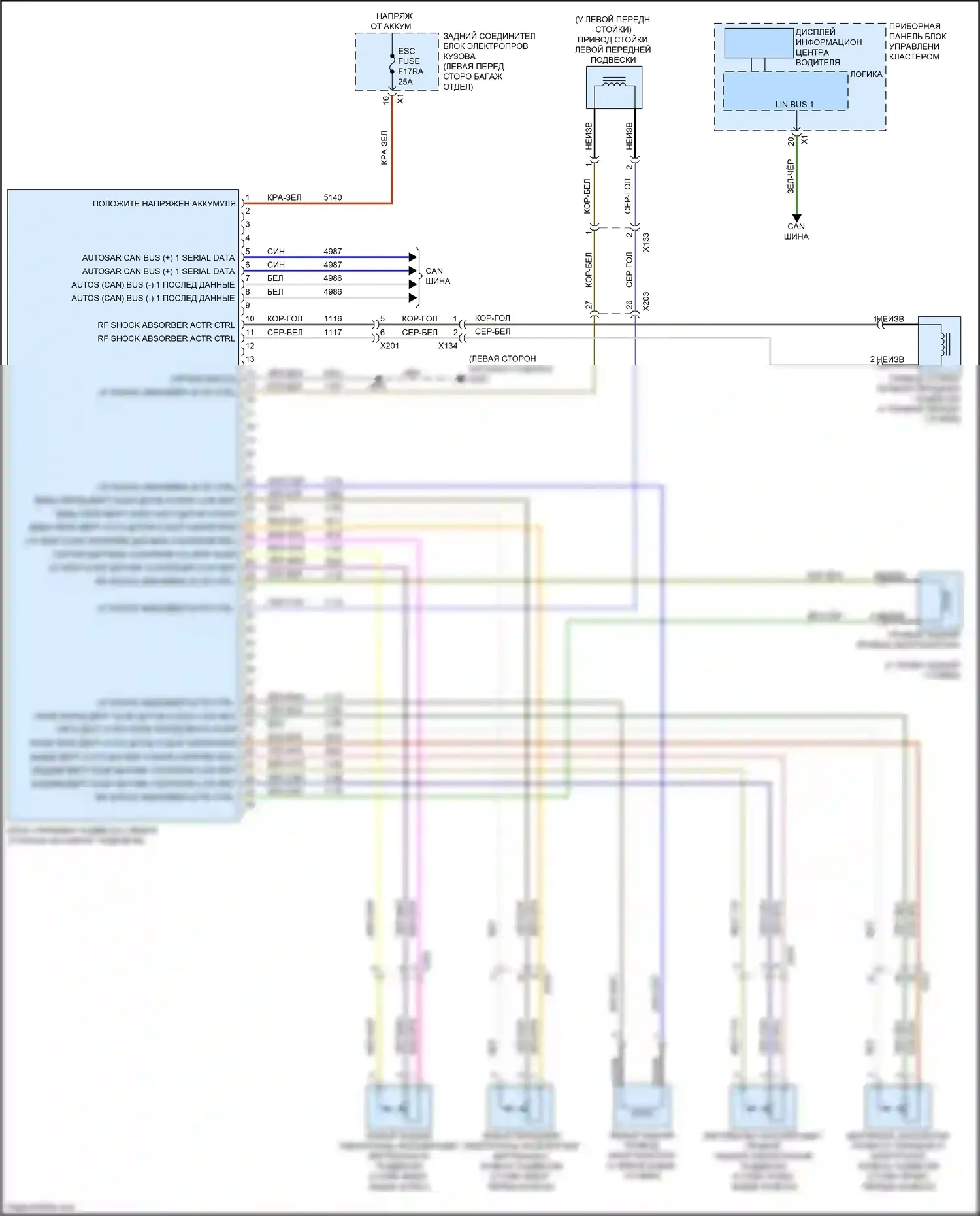 CT5 Cadillac I (2019-2024): Электросхема электронной подвески 