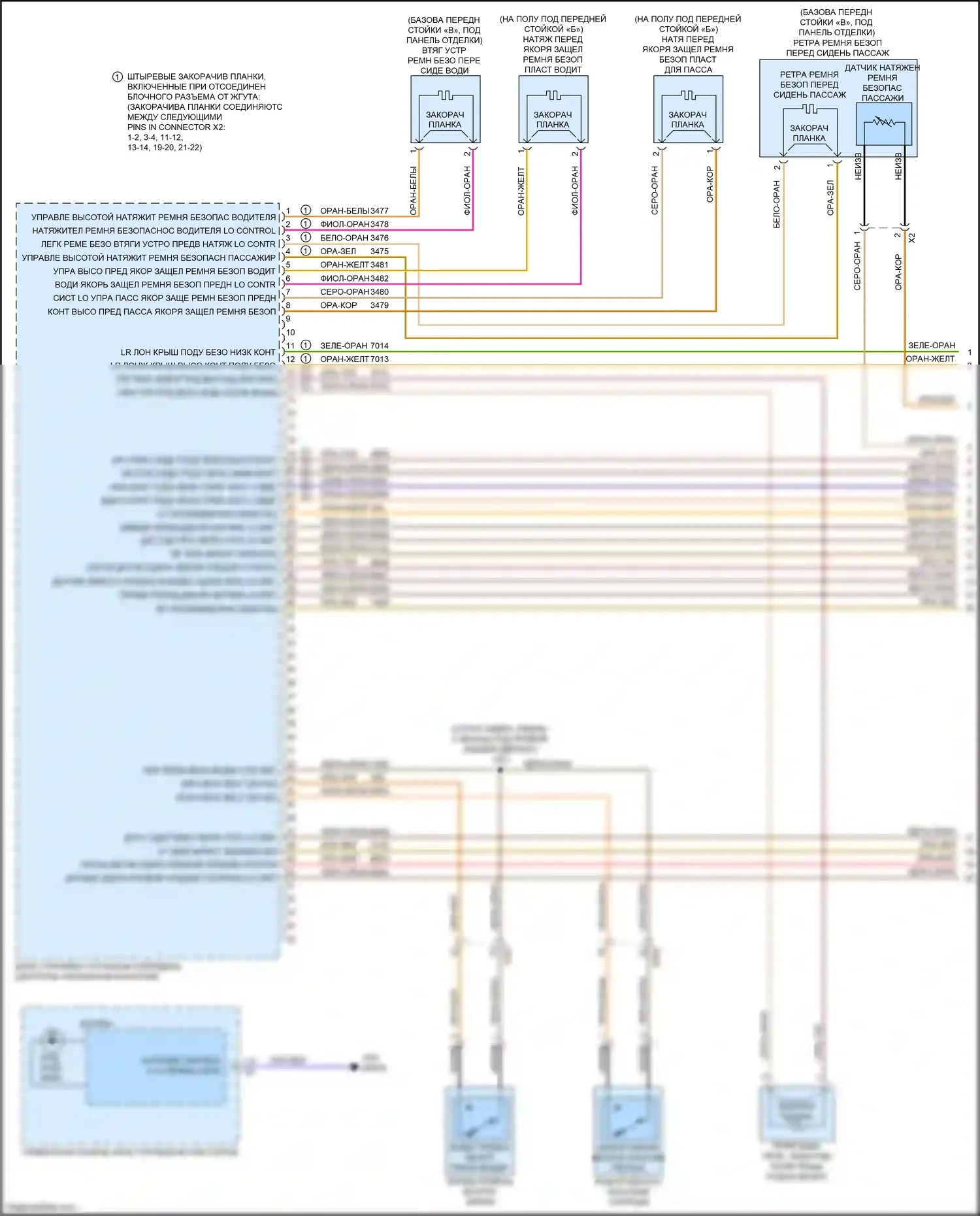 CT5 Cadillac I (2019-2024): Электросхема подушек безопасности (1 из 3) 