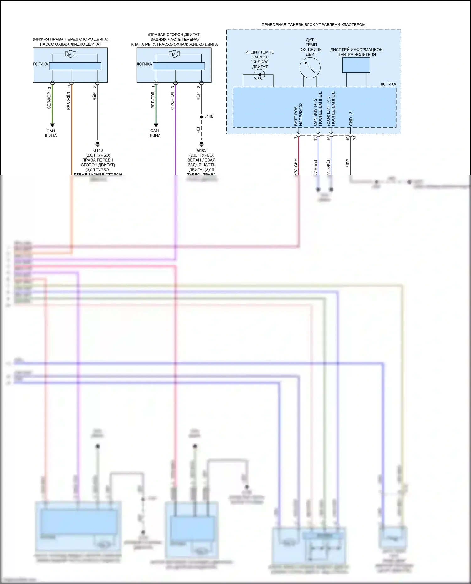 CT5 Cadillac I (2019-2024): Электросхема вентилятора охлаждения (2 из 2) 