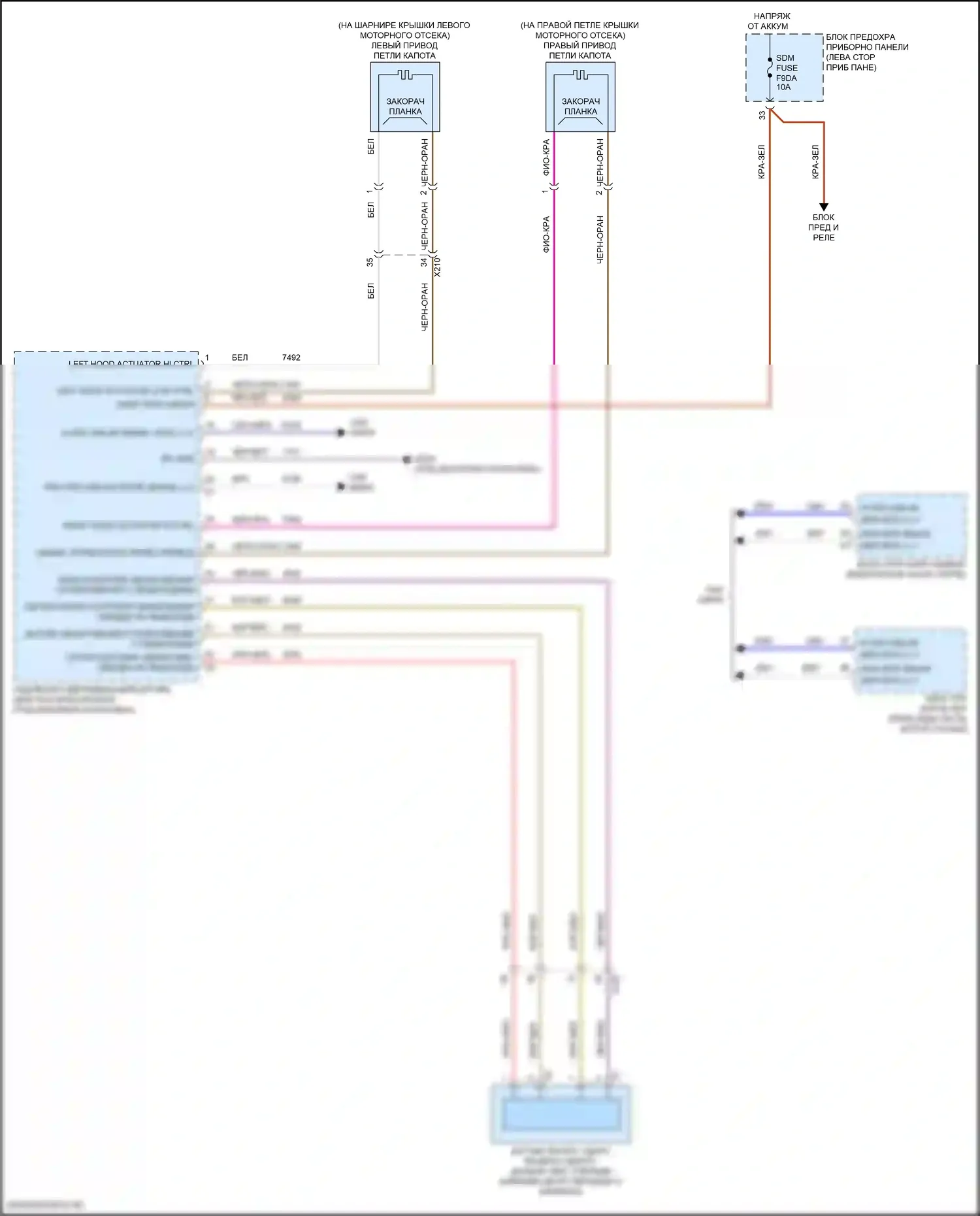 CT6 Cadillac I рестайлинг (2018-2023): Электросхема активных управление кузовом и подвеской 