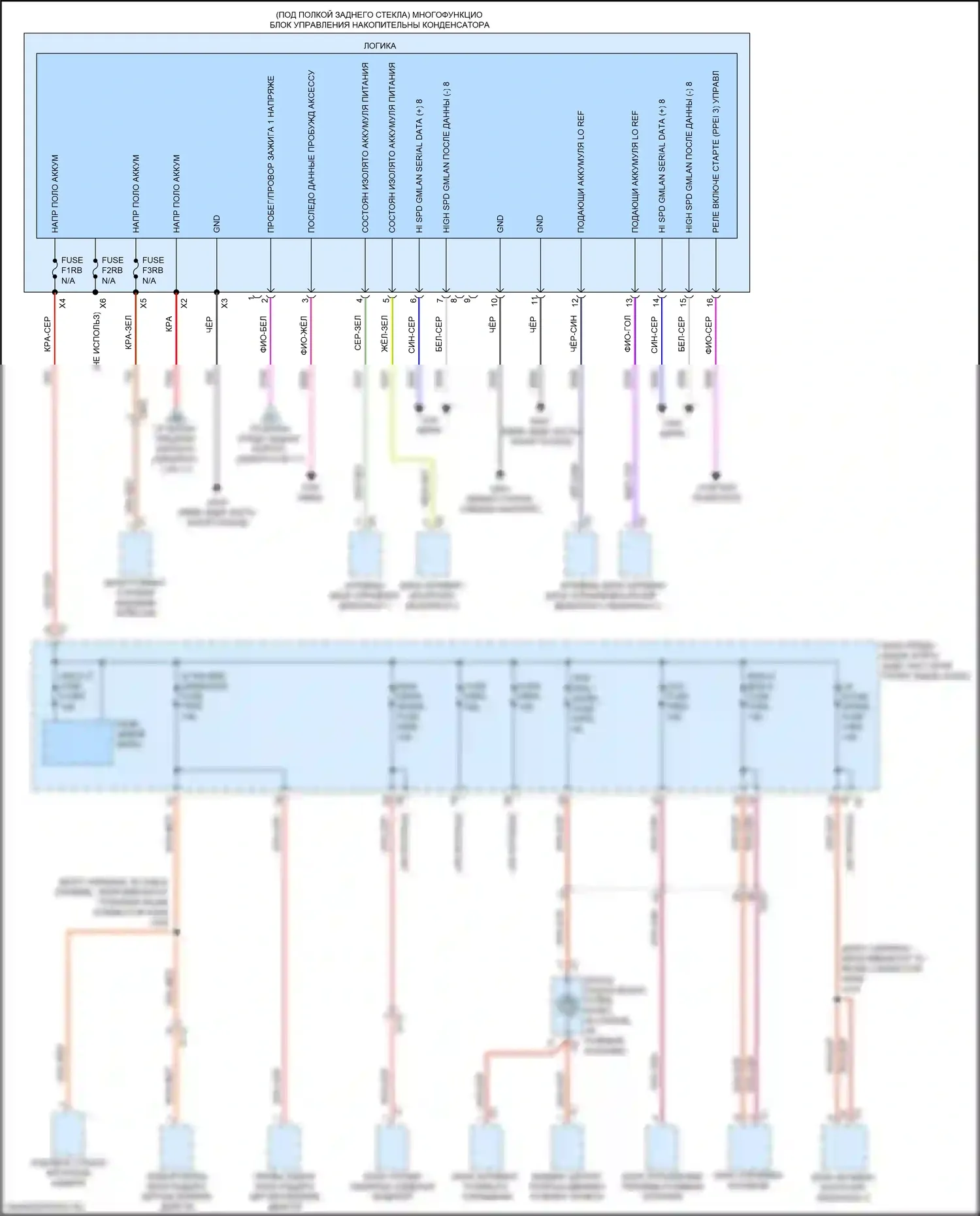CT6 Cadillac I рестайлинг (2018-2023): Электросхема блока предохранителей реле, с комплектом супер круиз (11 из 11) 