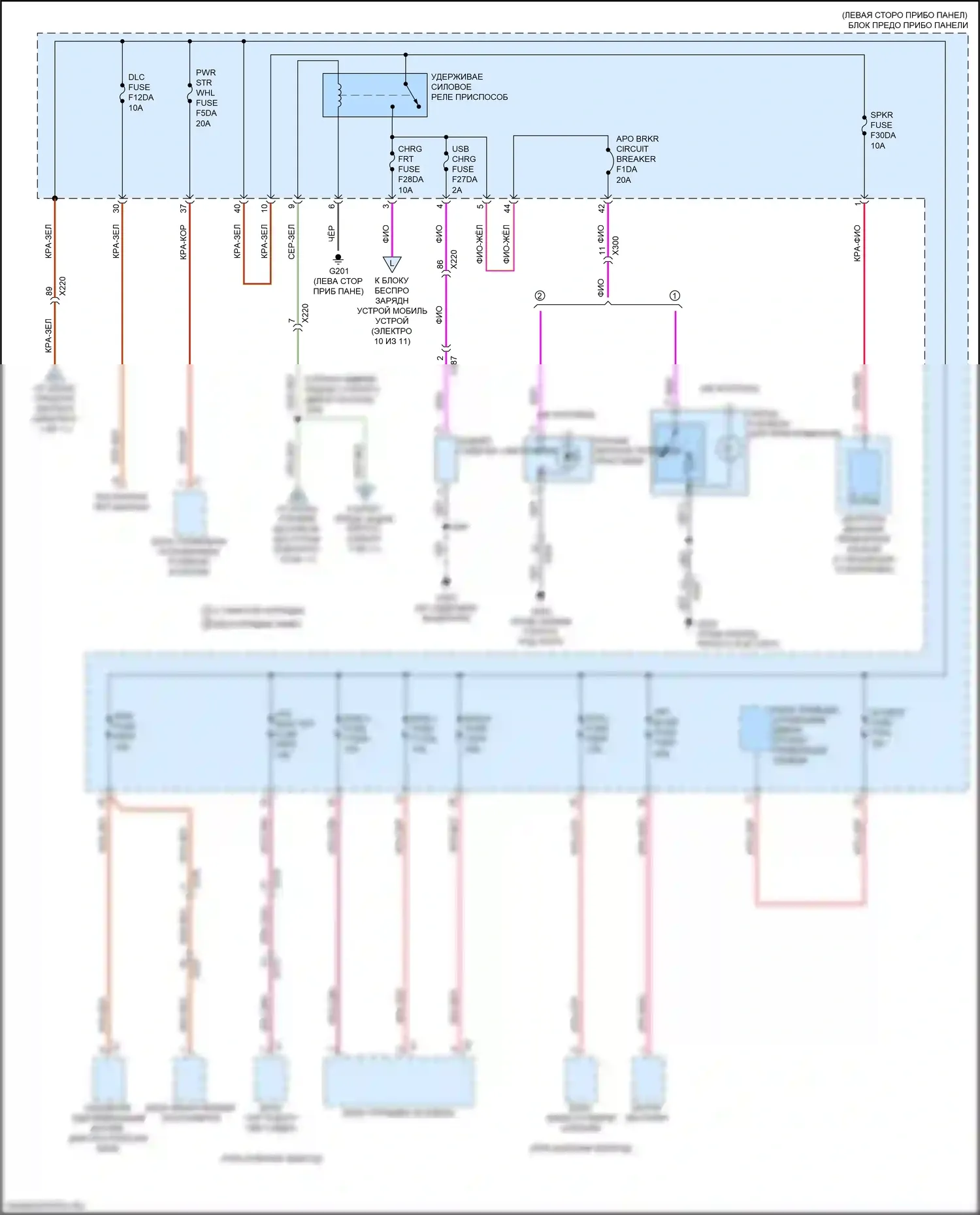 CT6 Cadillac I рестайлинг (2018-2023): Электросхема блока предохранителей реле, с комплектом супер круиз (3 из 11) 