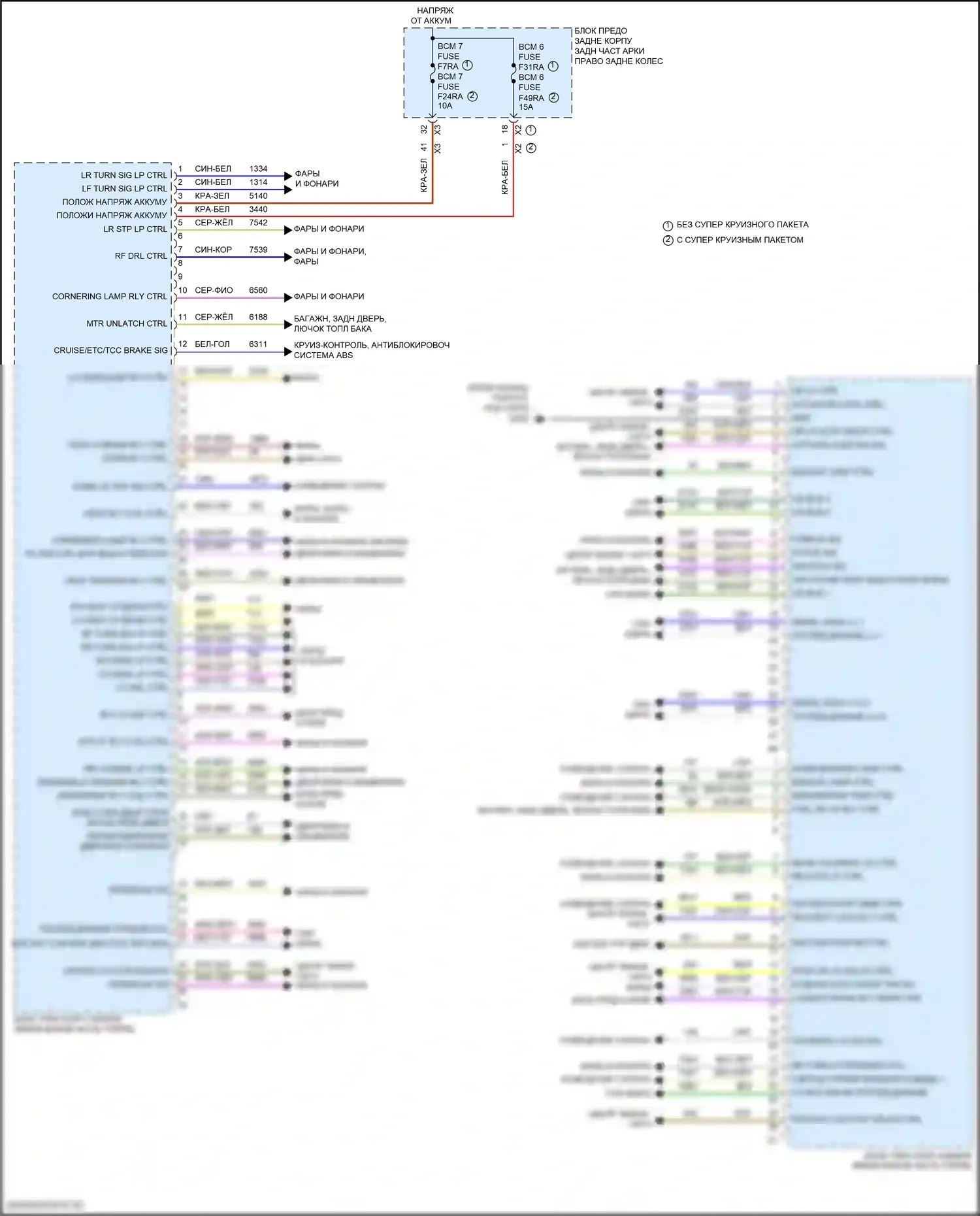 CT6 Cadillac I рестайлинг (2018-2023): Электросхема блоков управления кузовом (2 из 2) 