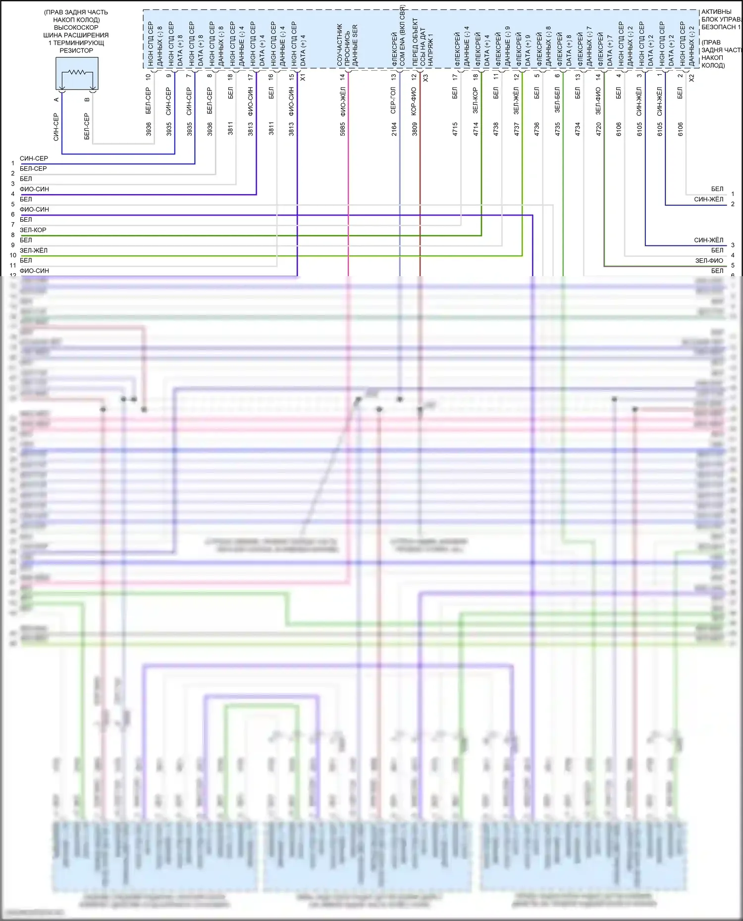 CT6 Cadillac I рестайлинг (2018-2023): Can шина электросхема, с супер круизным пакетом (10 из 13) 