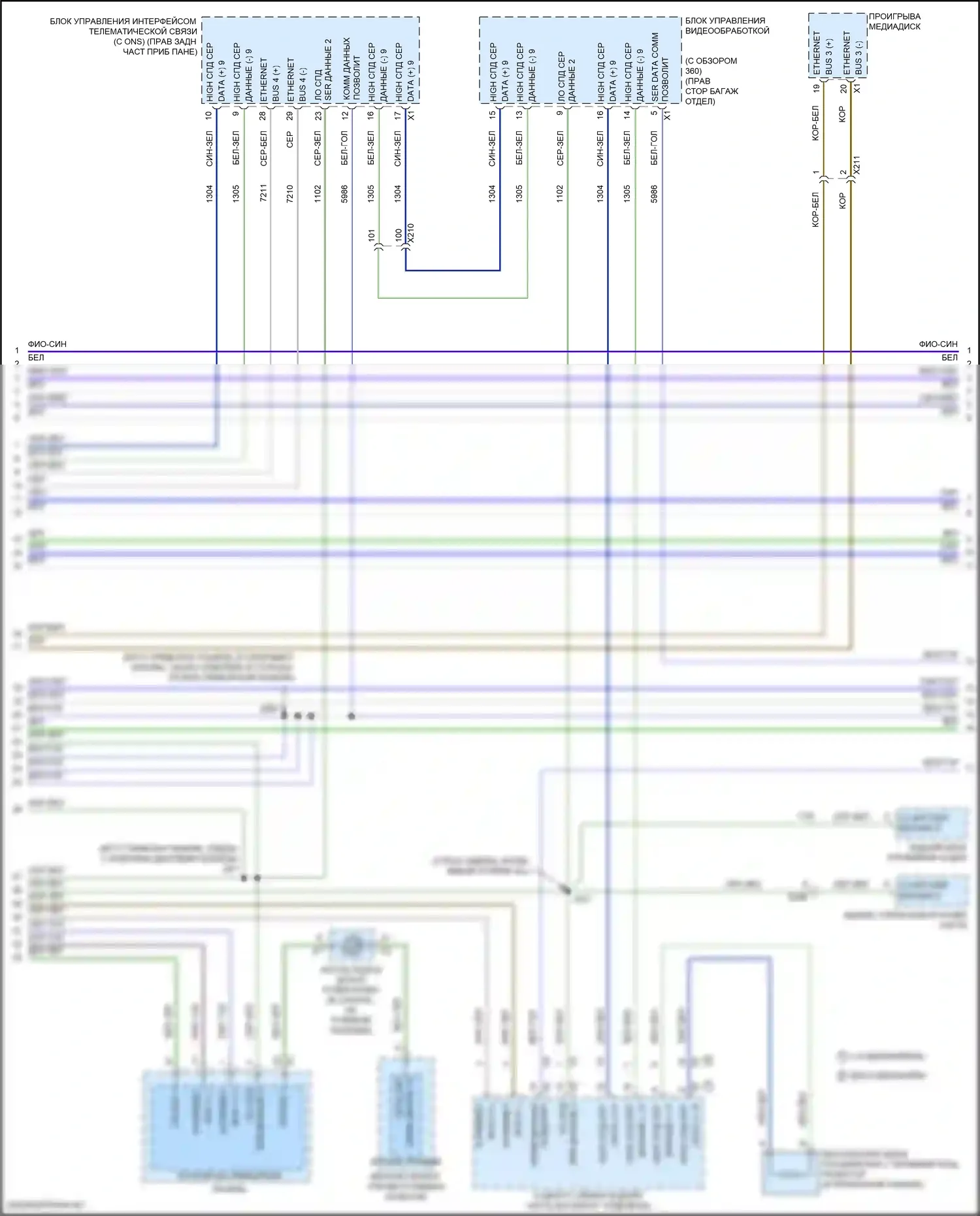 CT6 Cadillac I рестайлинг (2018-2023): Can шина электросхема, с супер круизным пакетом (3 из 13) 