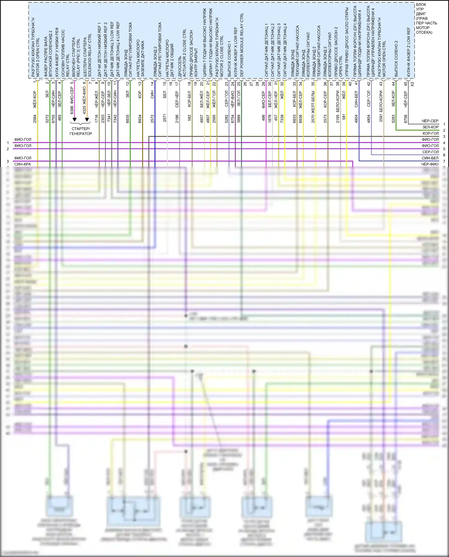 CT6 Cadillac I рестайлинг (2018-2023): Электросхема двигателя 4.2l vin j (5 из 11) 