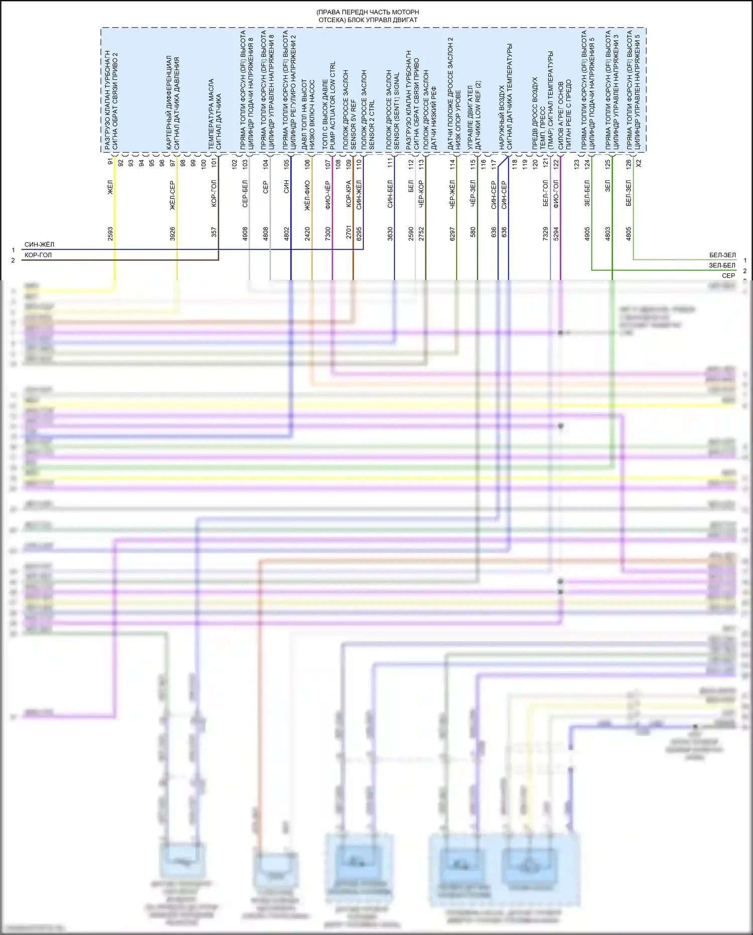 CT6 Cadillac I рестайлинг (2018-2023): Электросхема двигателя 4.2l vin j (8 из 11) 
