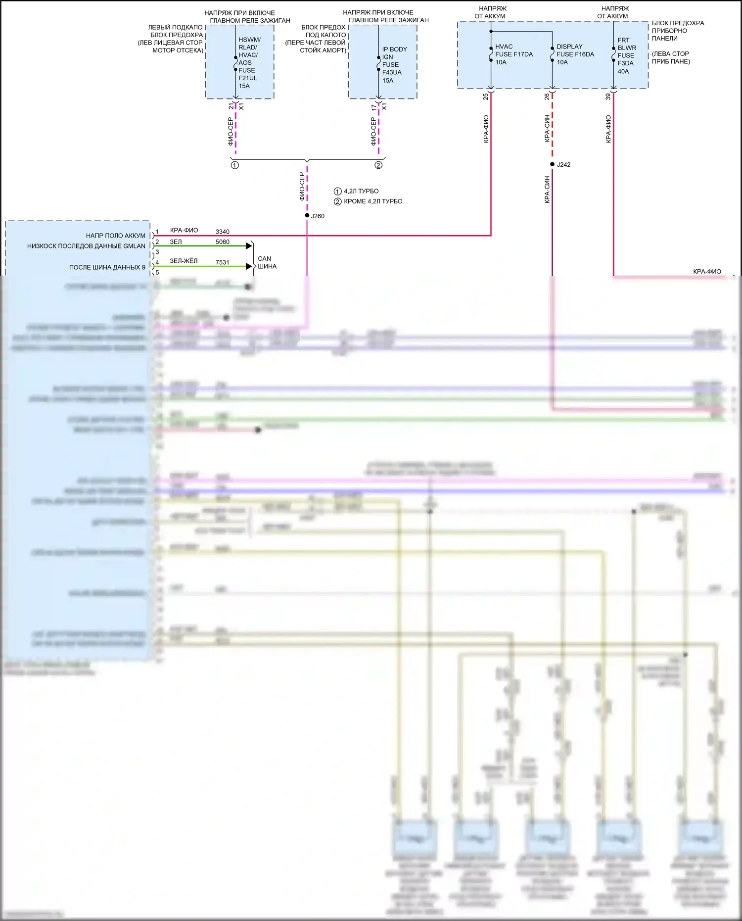 CT6 Cadillac I рестайлинг (2018-2023): Электросхема климат контроля (1 из 6) 