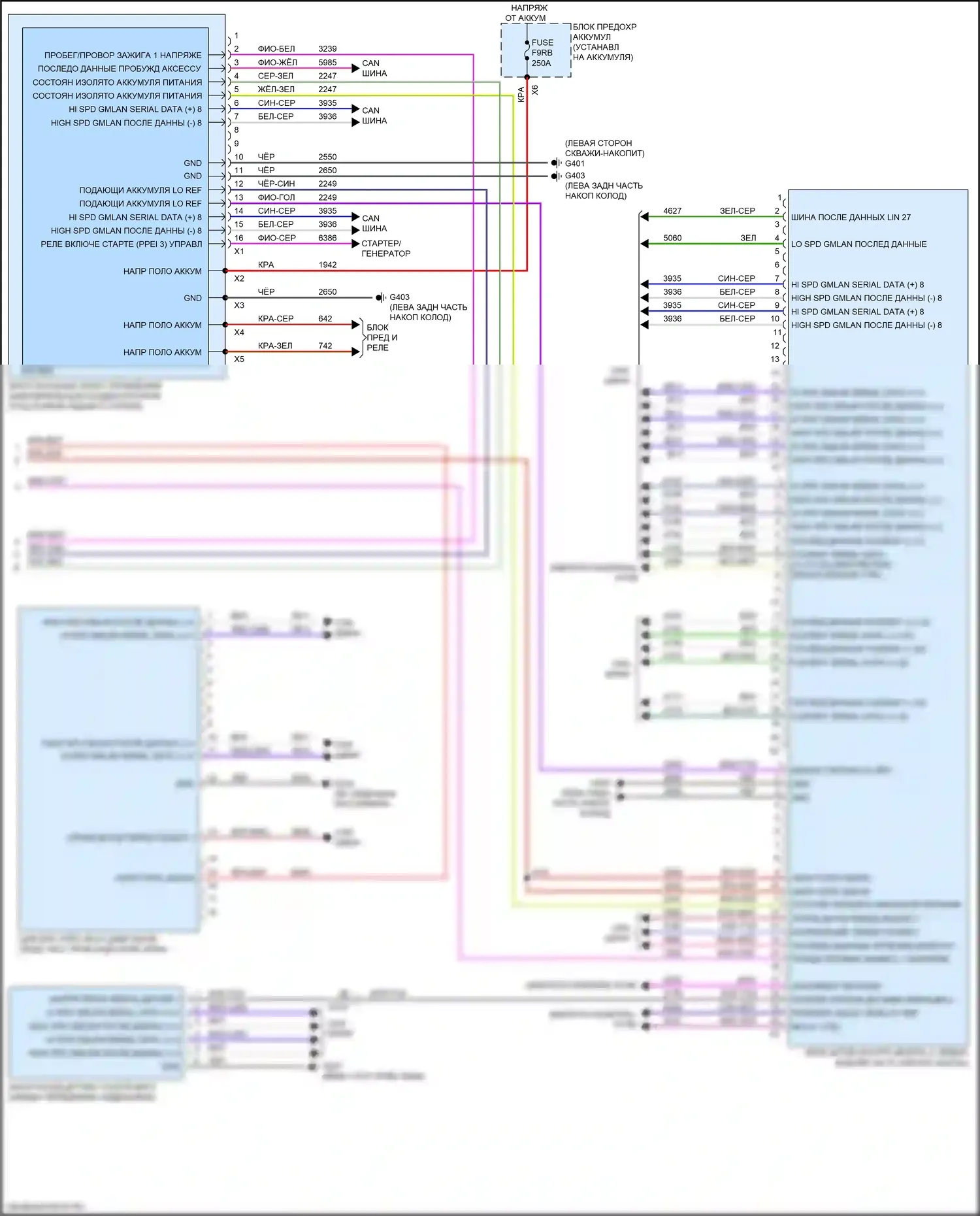 CT6 Cadillac I рестайлинг (2018-2023): Электросхема для предотвращения столкновений, с супер круизным пакетом (3 из 3) 