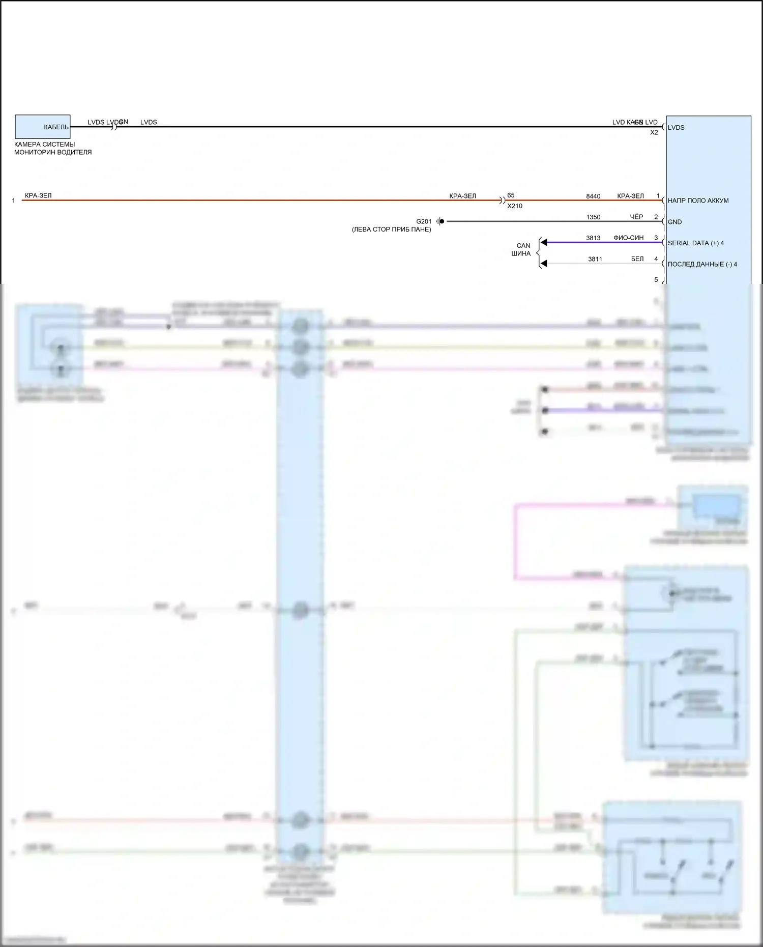 CT6 Cadillac I рестайлинг (2018-2023): Электросхема предупреждения о выходе из полосы движения, с супер круизным пакетом (2 из 2) 