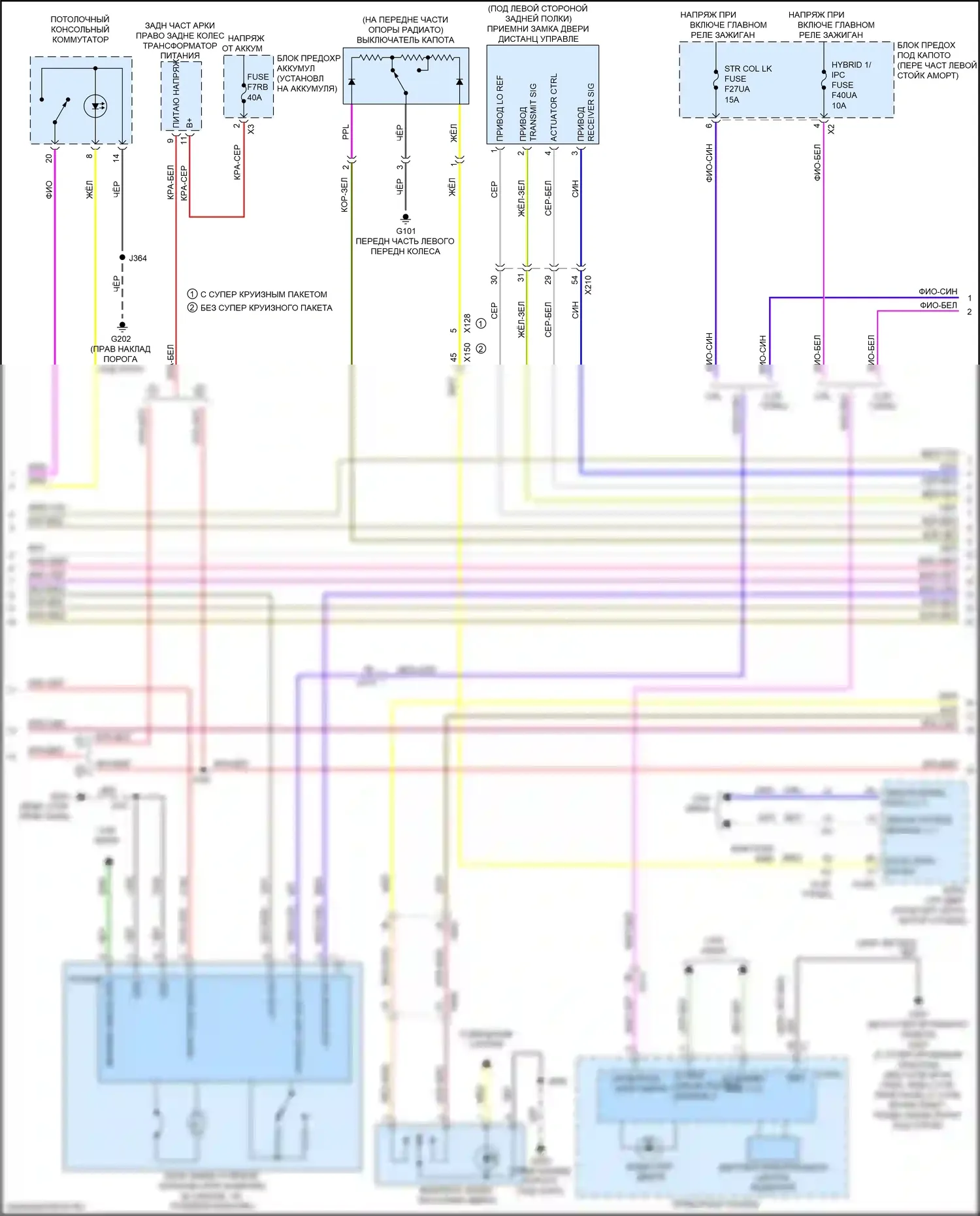 CT6 Cadillac I рестайлинг (2018-2023): Электросхема центрального замка (3 из 5) 