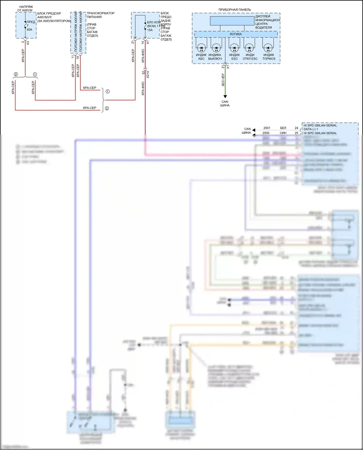 CT6 Cadillac I (2016-2019): Антиблокировочная система abs электросхема (2 из 2) 