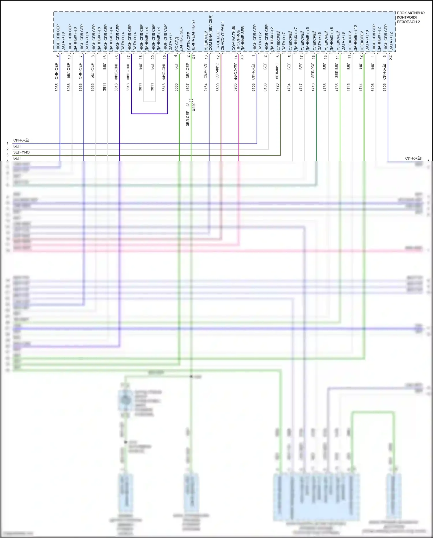 CT6 Cadillac I (2016-2019): Can шина электросхема, за исключением гибрида с супер круизным пакетом (13 из 14) 