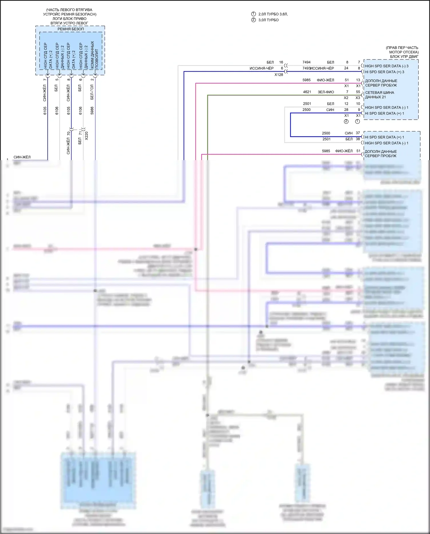 CT6 Cadillac I (2016-2019): Can шина электросхема, за исключением гибрида с супер круизным пакетом (14 из 14) 