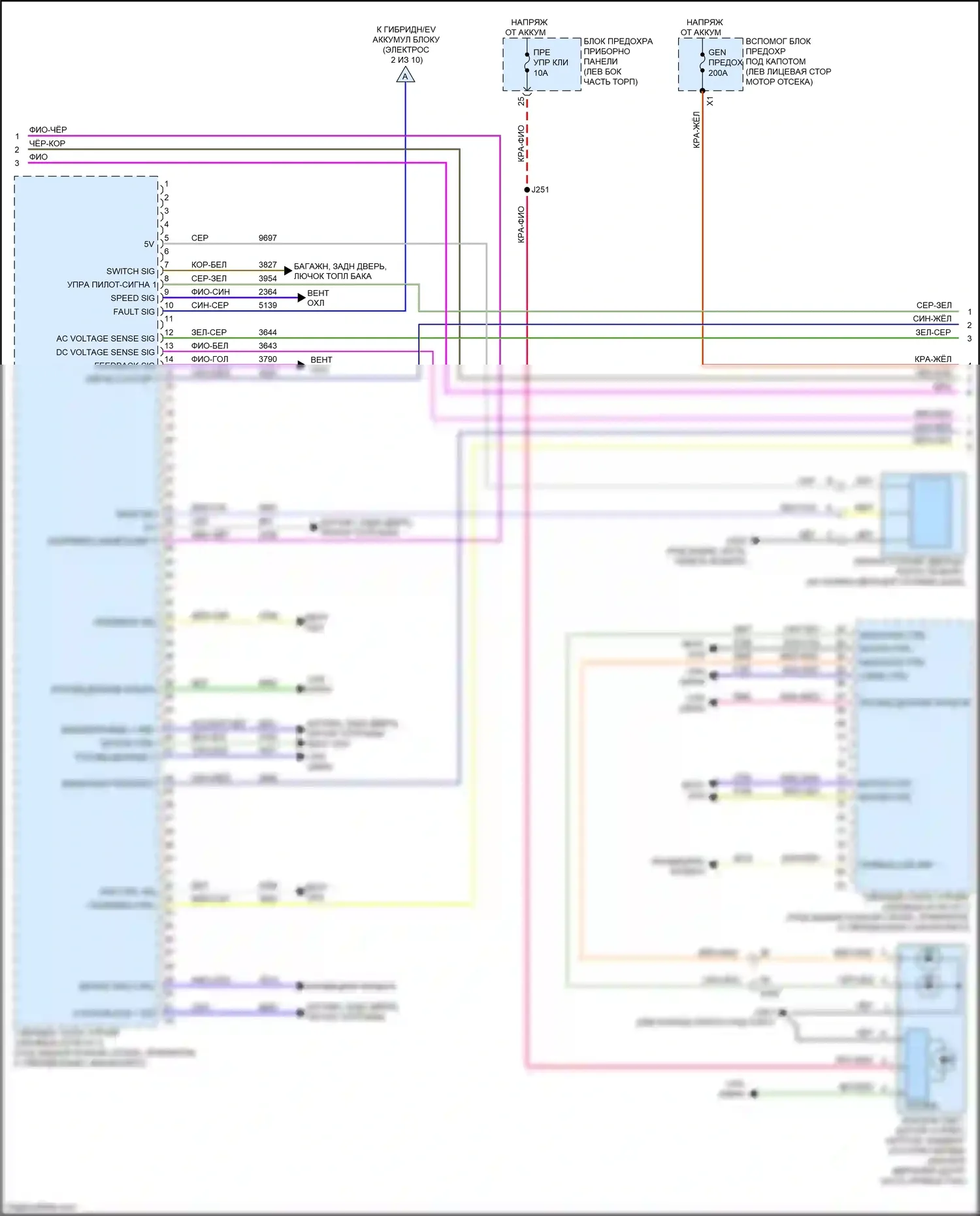 CT6 Cadillac I (2016-2019): Электросхема двигателя 2.0l vin x, электросхема гибридной системы (4 из 10) 
