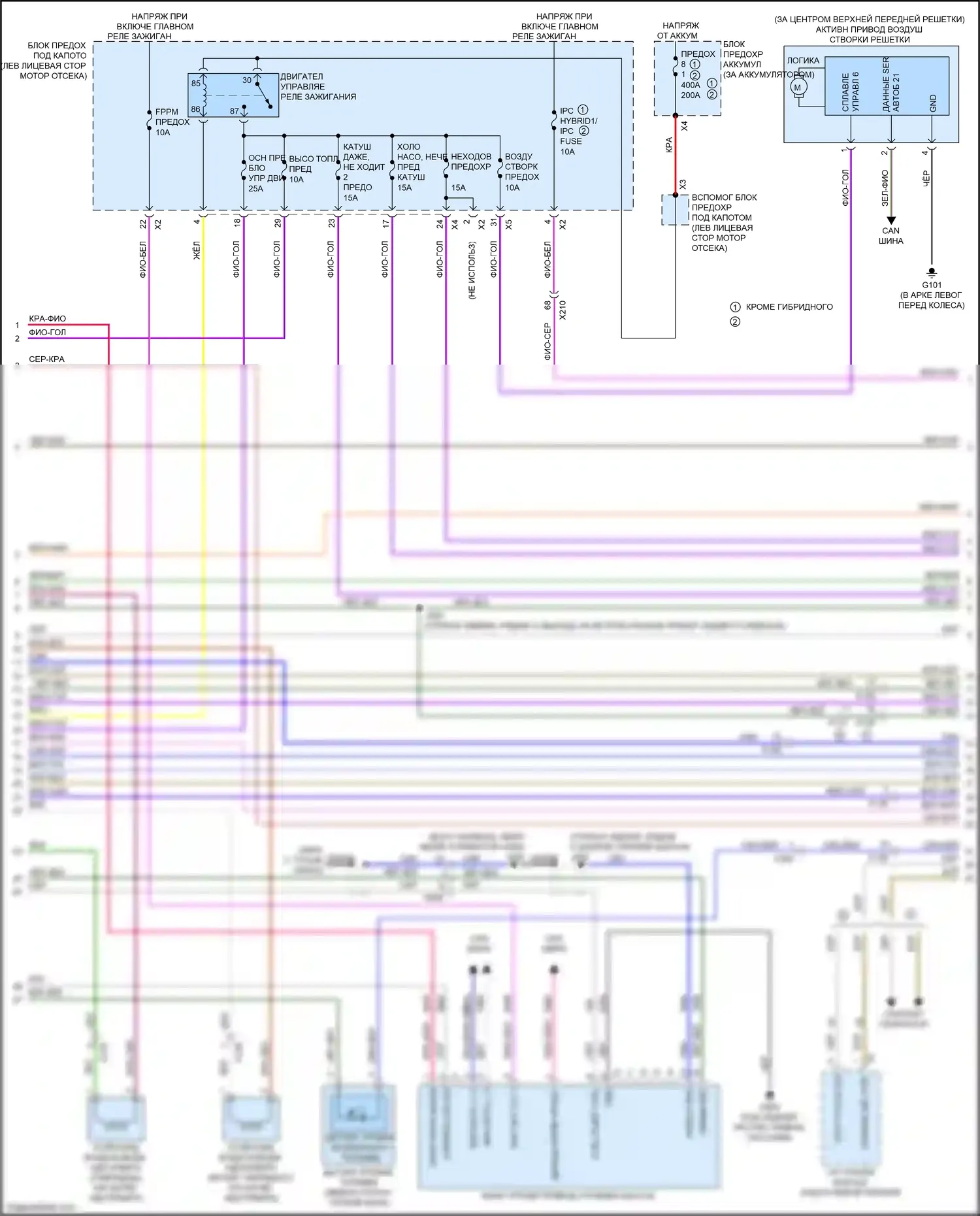 CT6 Cadillac I (2016-2019): Электросхема двигателя 2.0l vin x, электросхема органов управления двигателем (2 из 7) 