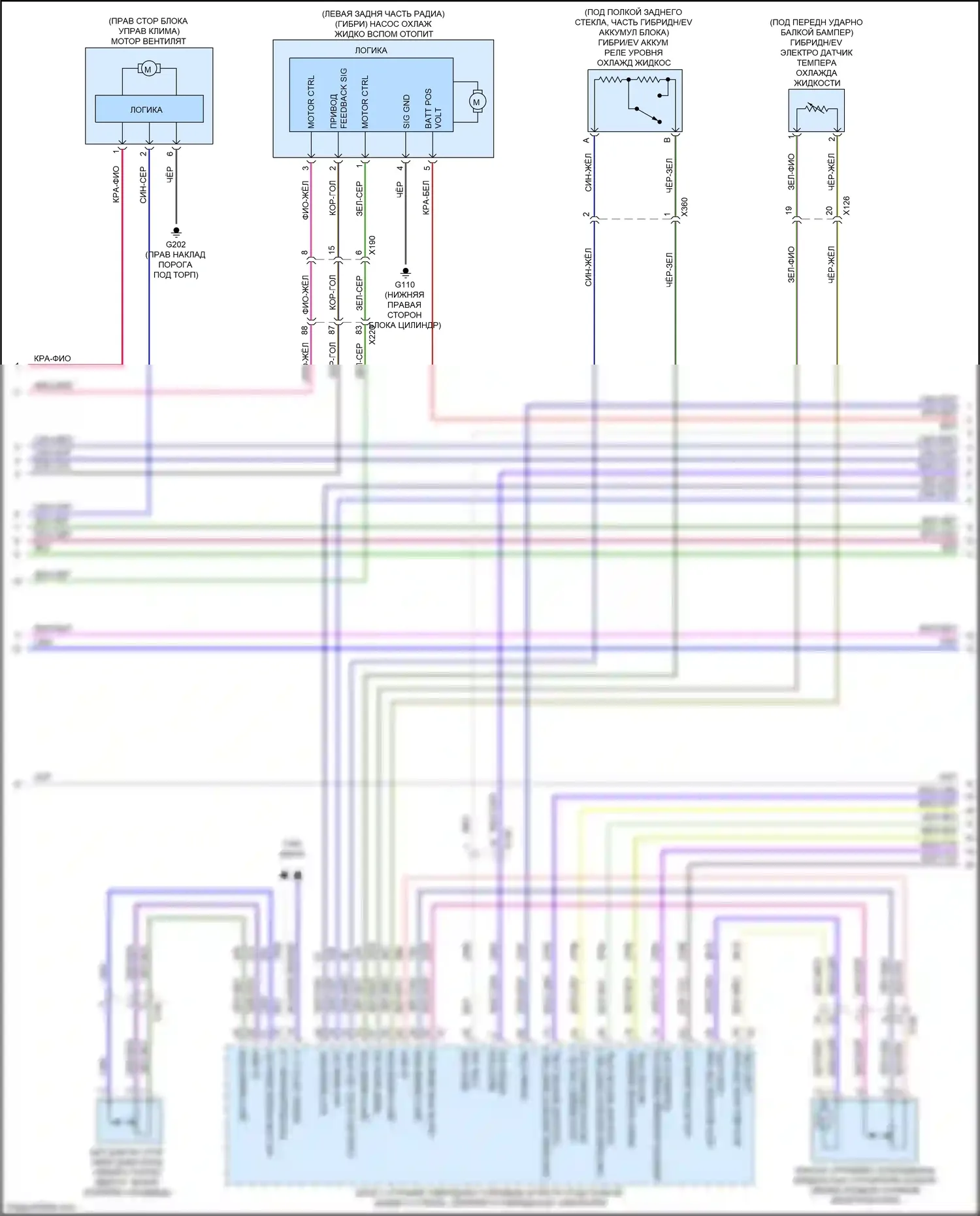 CT6 Cadillac I (2016-2019): Электросхема климат контроля (2 из 8) 