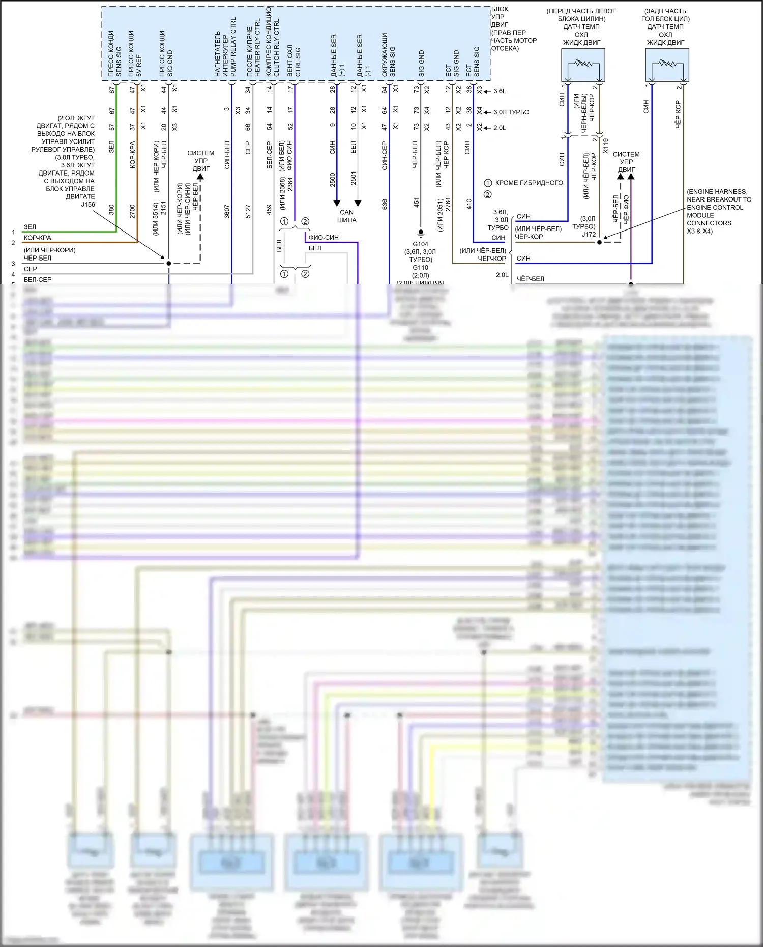 CT6 Cadillac I (2016-2019): Электросхема климат контроля (8 из 8) 