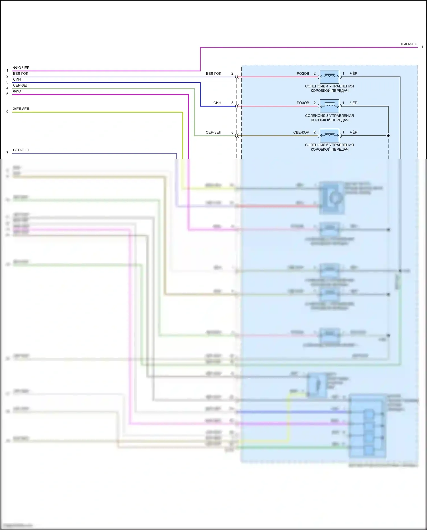 CT6 Cadillac I (2016-2019): Электросхема автоматической коробки передач, гибрид (2 из 4) 