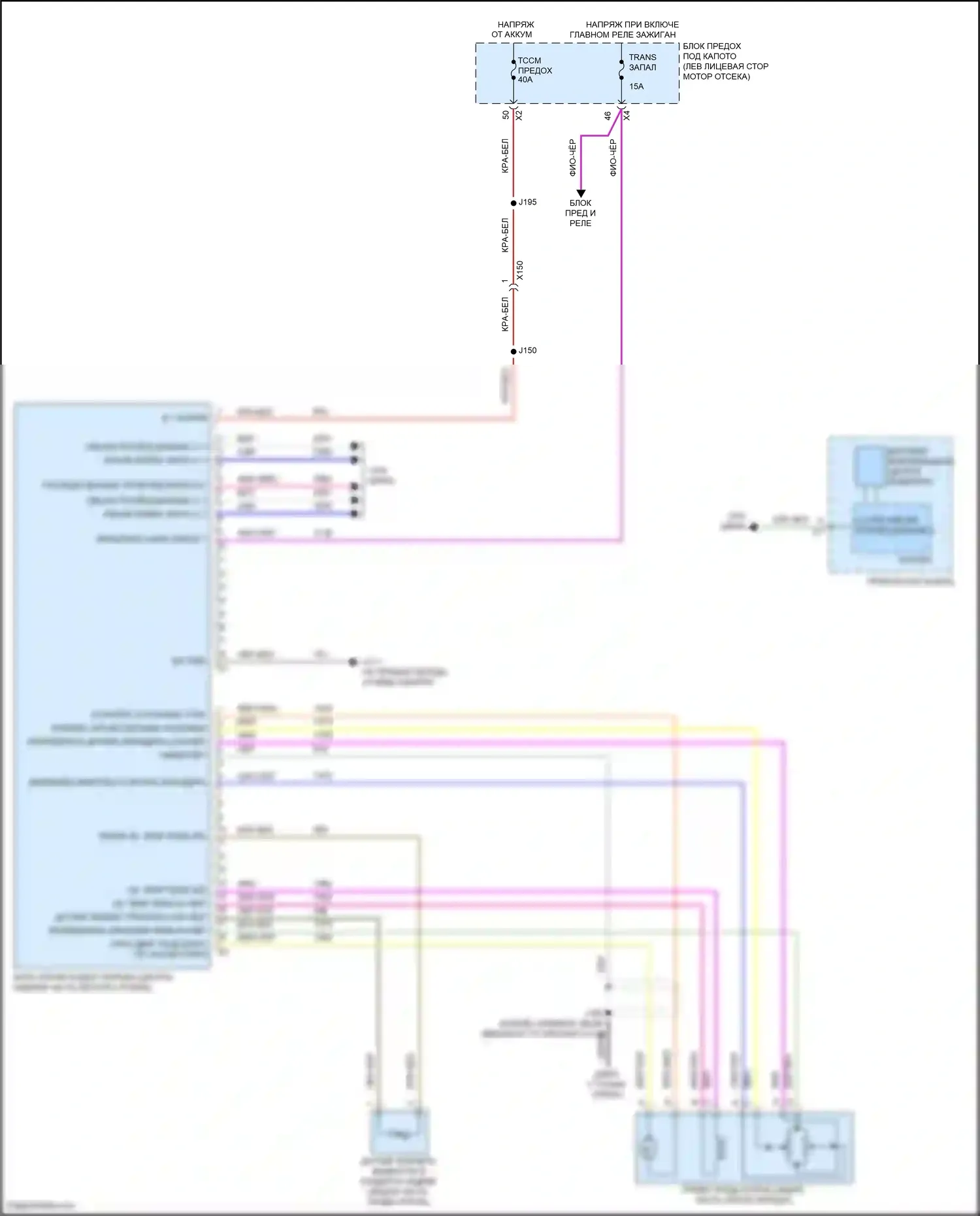 CT6 Cadillac I (2016-2019): Электросхема раздаточной коробки 