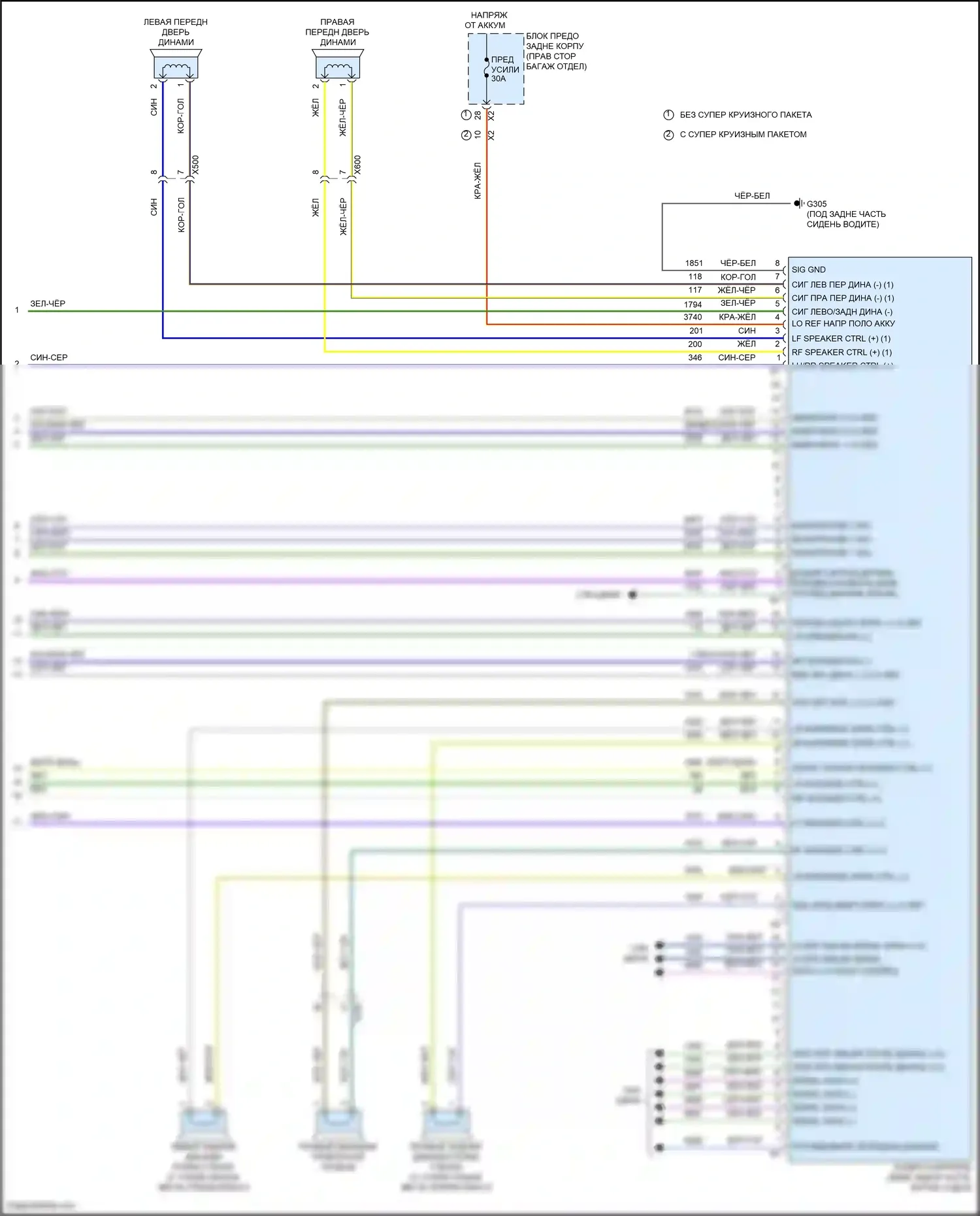 CT6 Cadillac I (2016-2019): Электросхема магнитолы, без аудиофильской системы (5 из 5) 