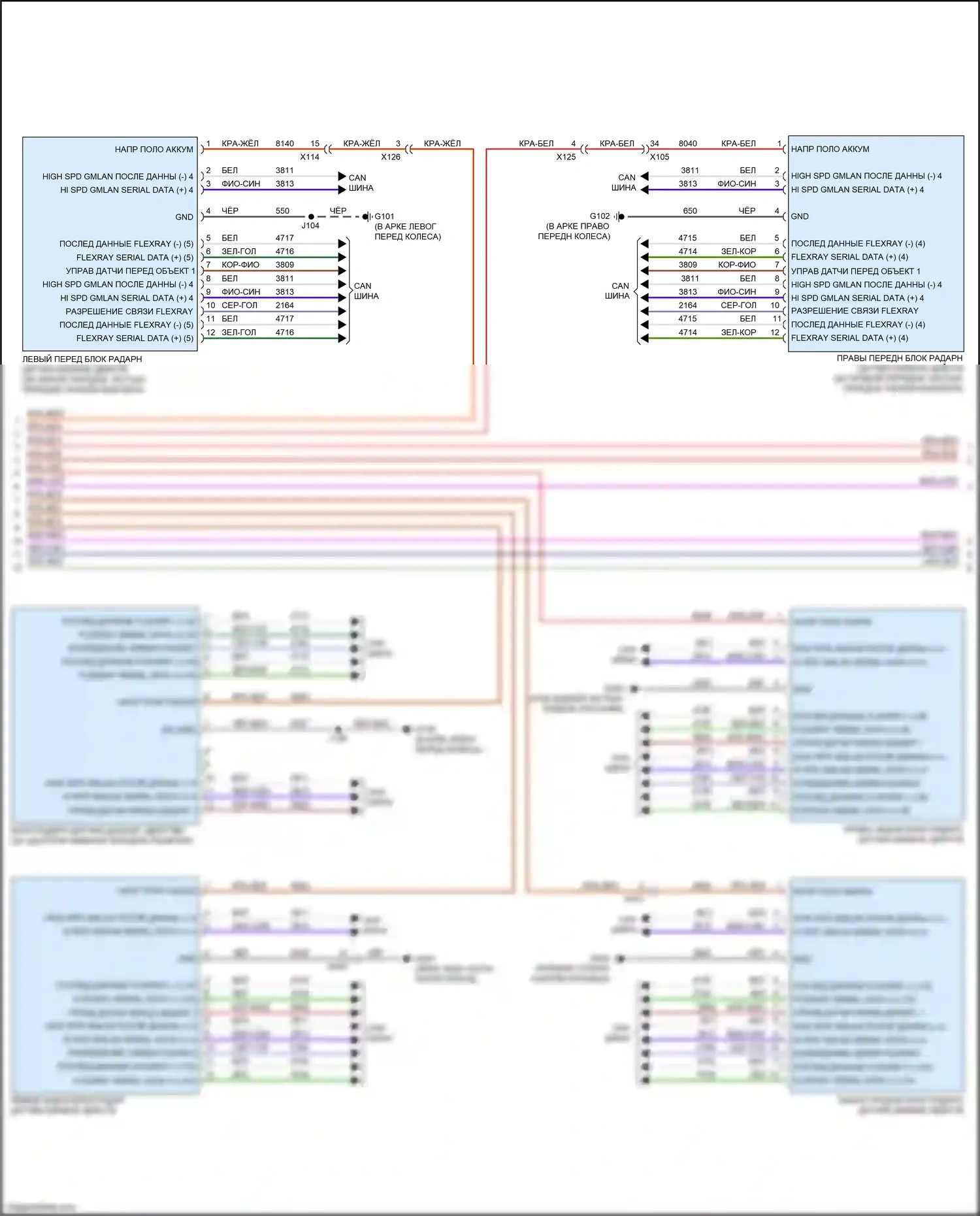 CT6 Cadillac I (2016-2019): Электросхема для предотвращения столкновений, с супер круизным пакетом (2 из 3) 