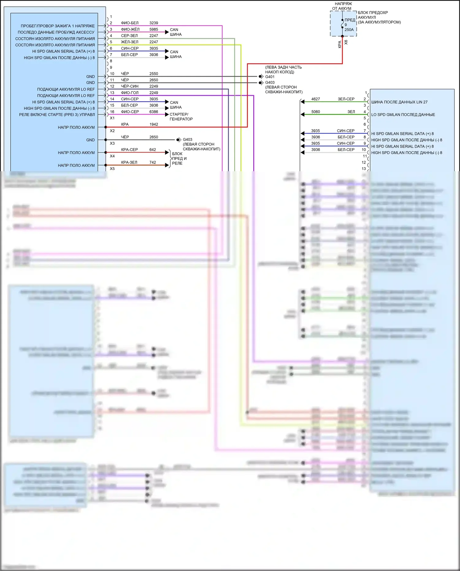 CT6 Cadillac I (2016-2019): Электросхема для предотвращения столкновений, с супер круизным пакетом (3 из 3) 