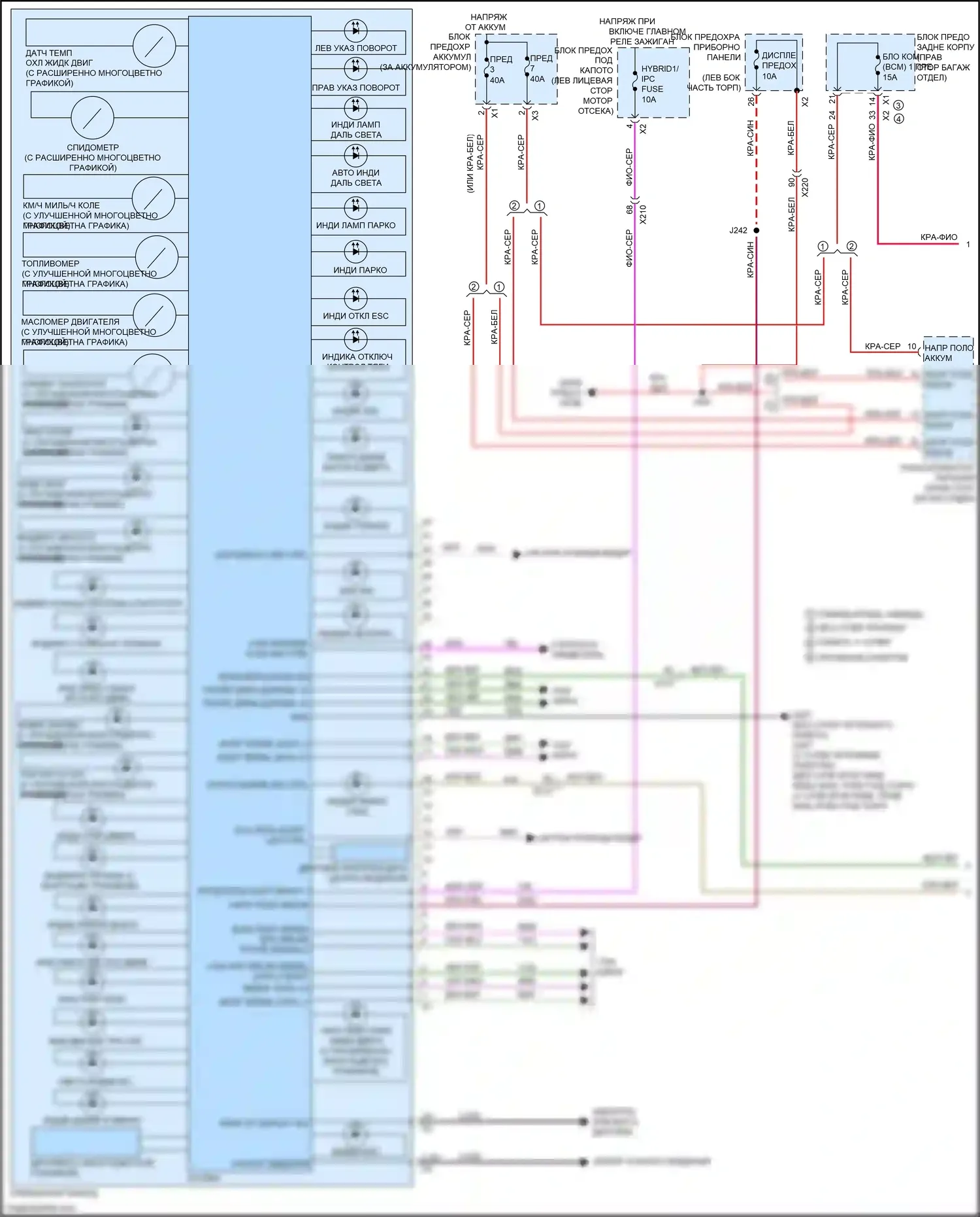 CT6 Cadillac I (2016-2019): Электросхема приборной панели (1 из 3) 