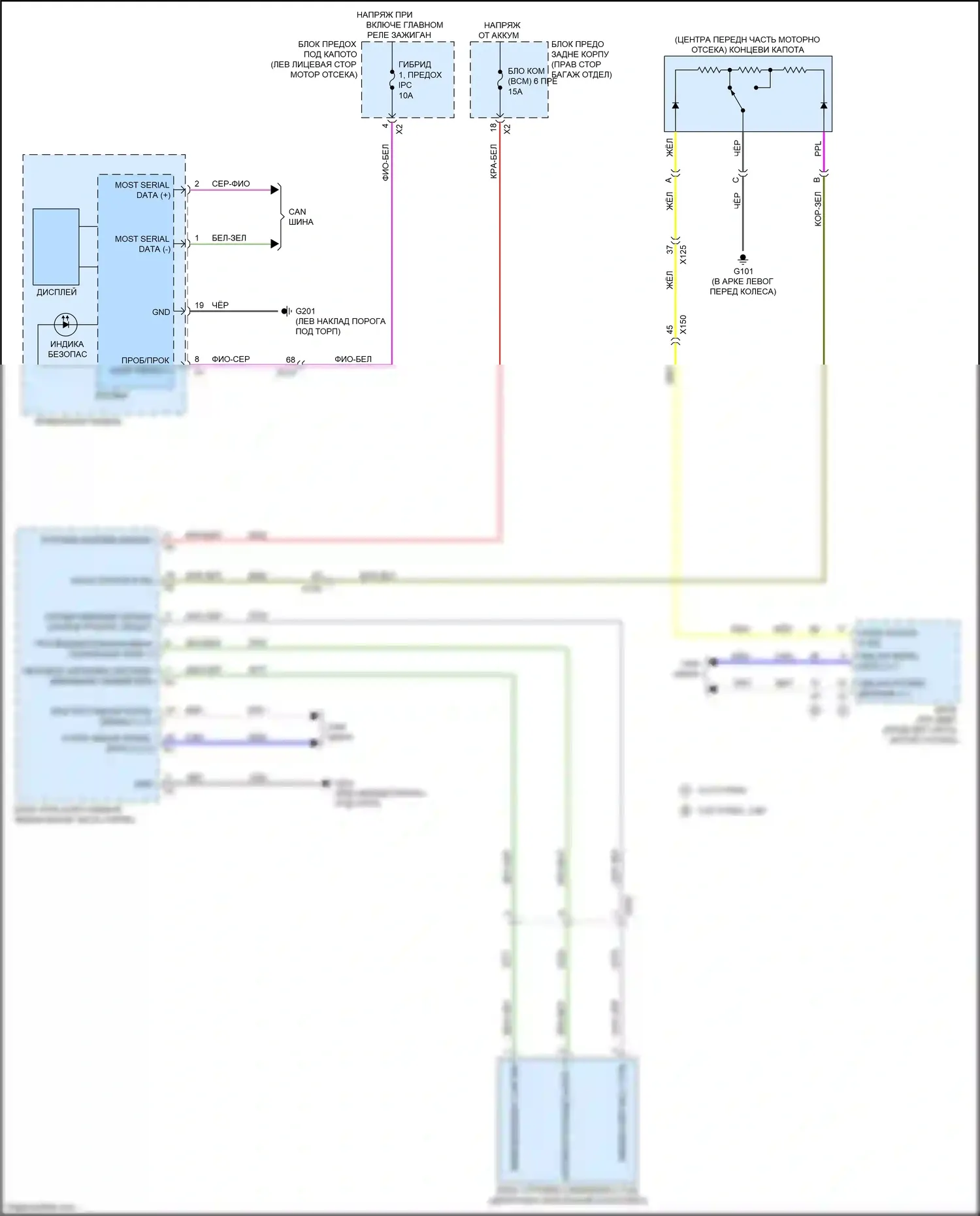 CT6 Cadillac I (2016-2019): Электросхема пассажирского ключа 