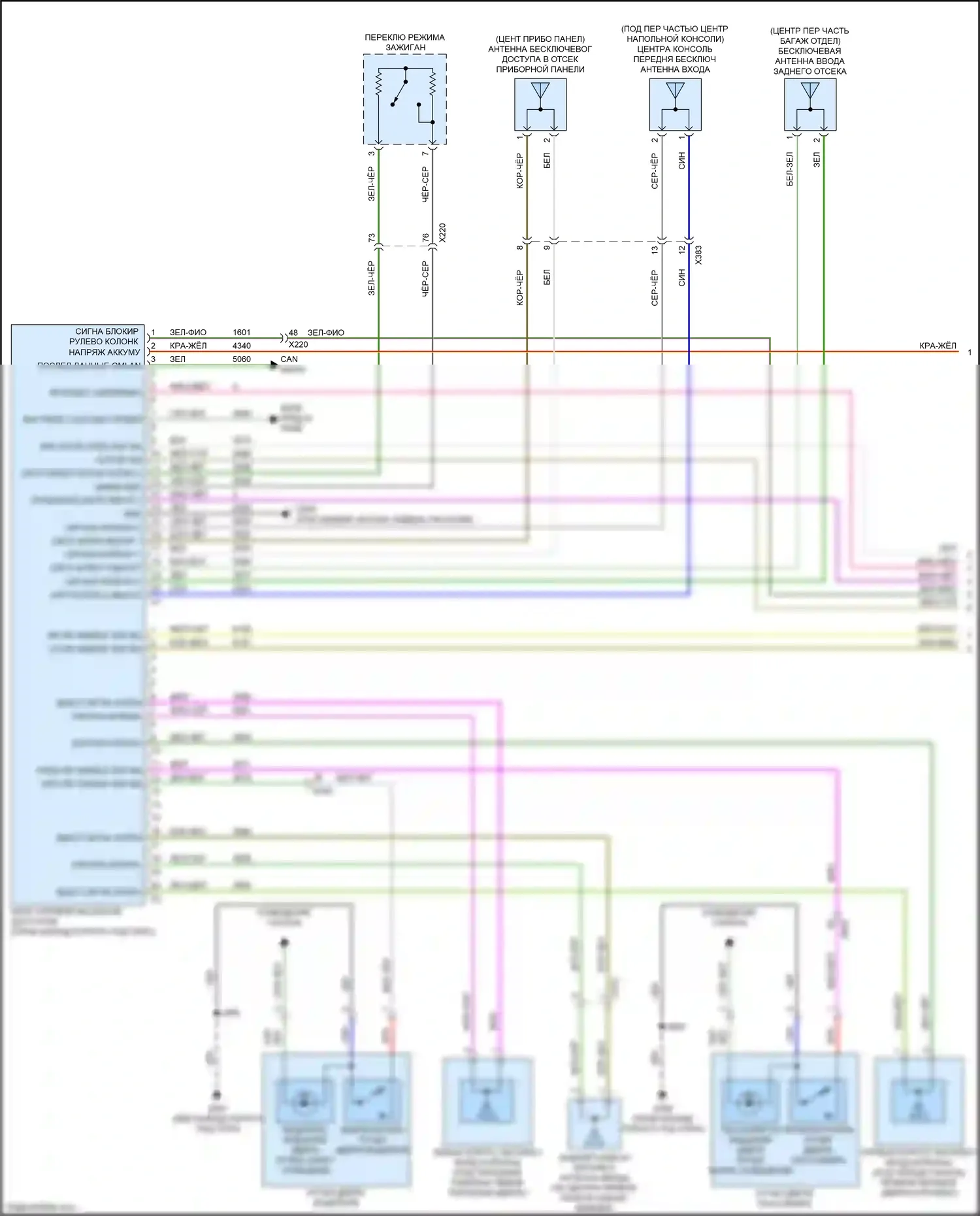 CT6 Cadillac I (2016-2019): Электросхема защиты от взлома (1 из 5) 